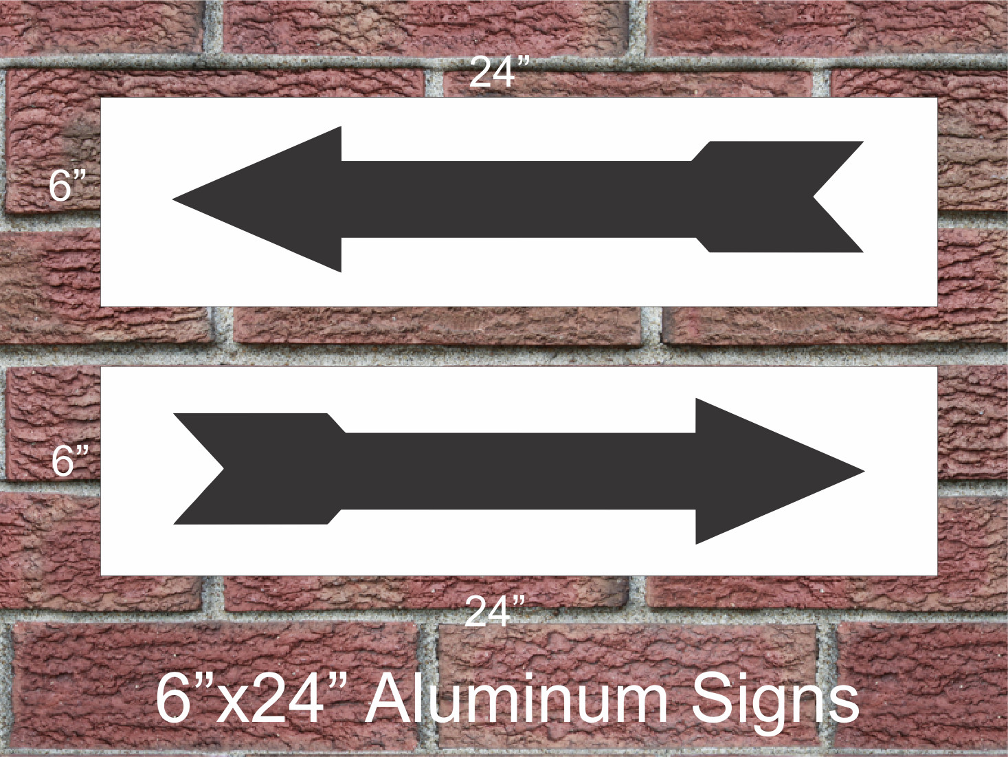 2 ARROW Aluminum Metal Signs Black & White 6&Prime;x24&Prime; 2 Sided Real Estate Rider