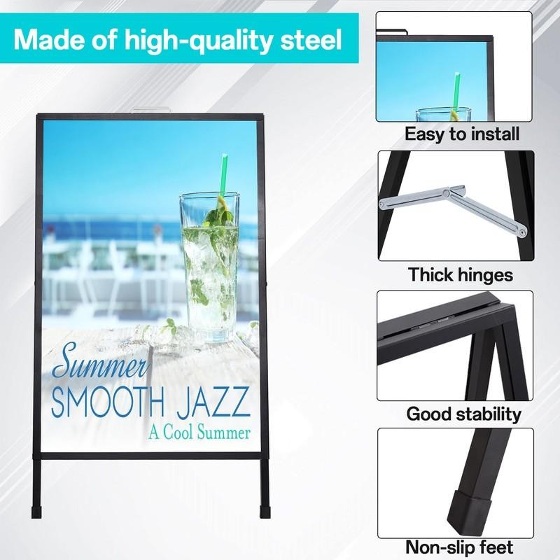 24&Prime;x36&Prime; Heavy-Duty Double-Sided Metal Sidewalk A-Frame Sign Holder Stand