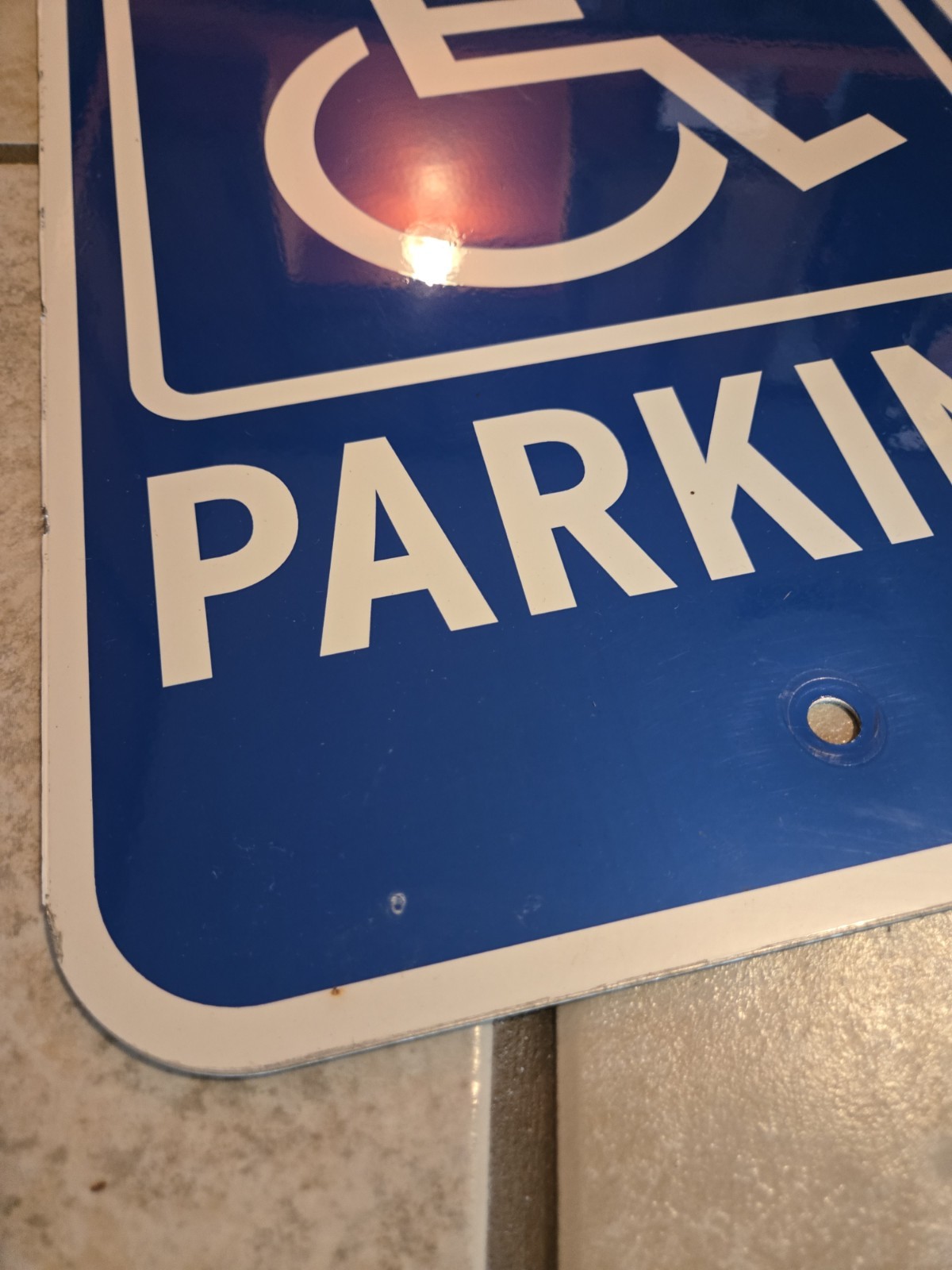 GREAT AMERICAN Handicap Parking Metal Sign 12&Prime; x 18&Prime; 2 Pre Drilled Holes Glossy