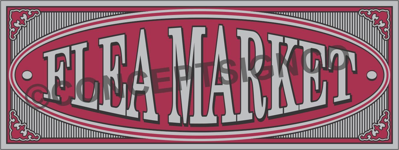 4&rsquo;x10&prime; FLEA MARKET BANNER Outdoor Indoor Sign XL Antiques Collectibles Shop Mart