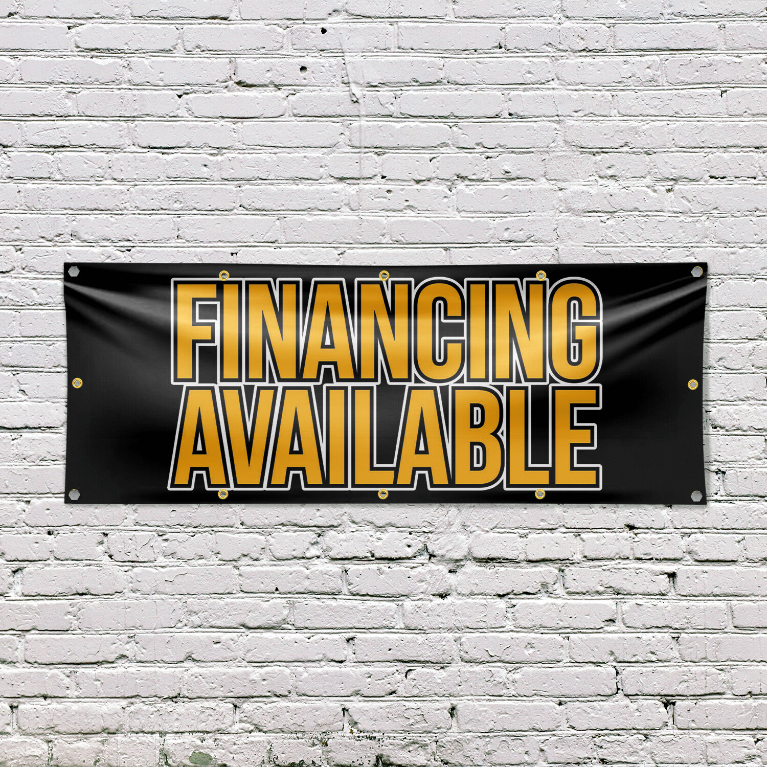 Financing Available Vinyl Banner Sign with Metal Grommets Heavy-Duty