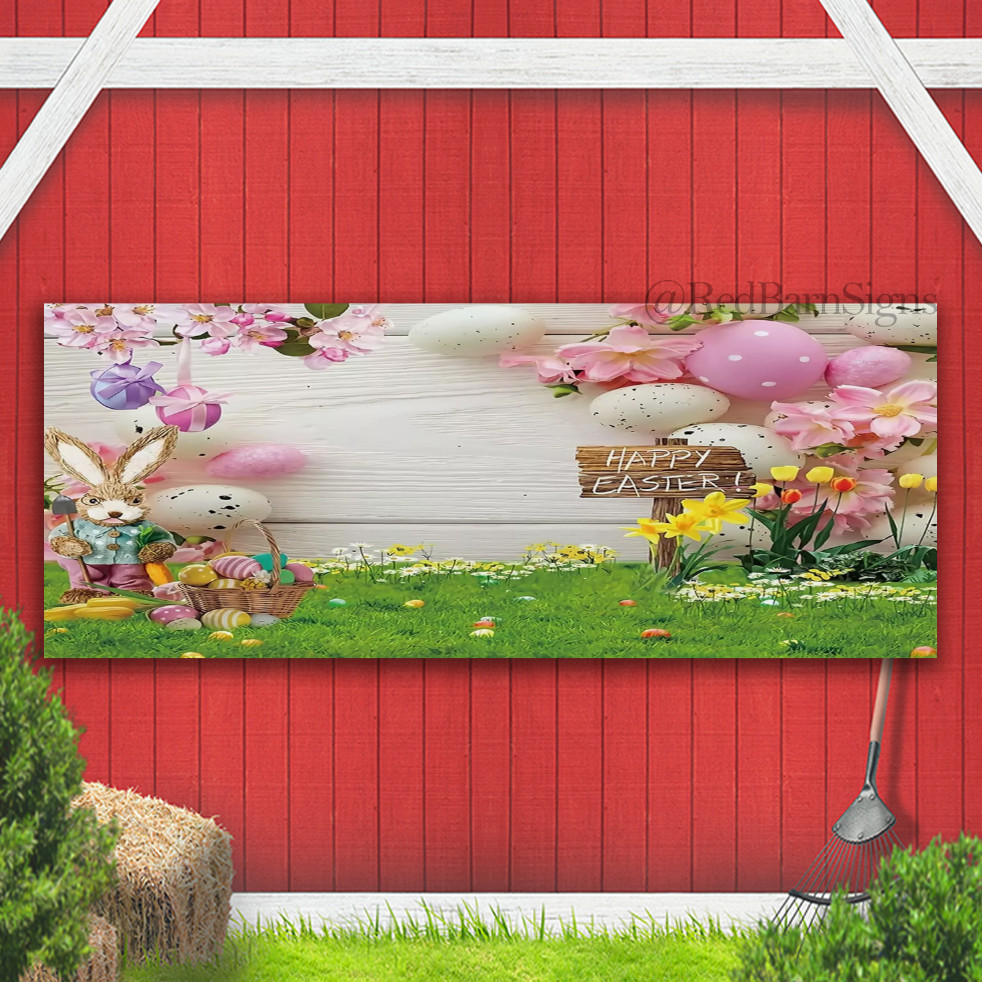 Spring Happy Easter Photo Backdrops for Studio Baby Shower Party Portrait Banner