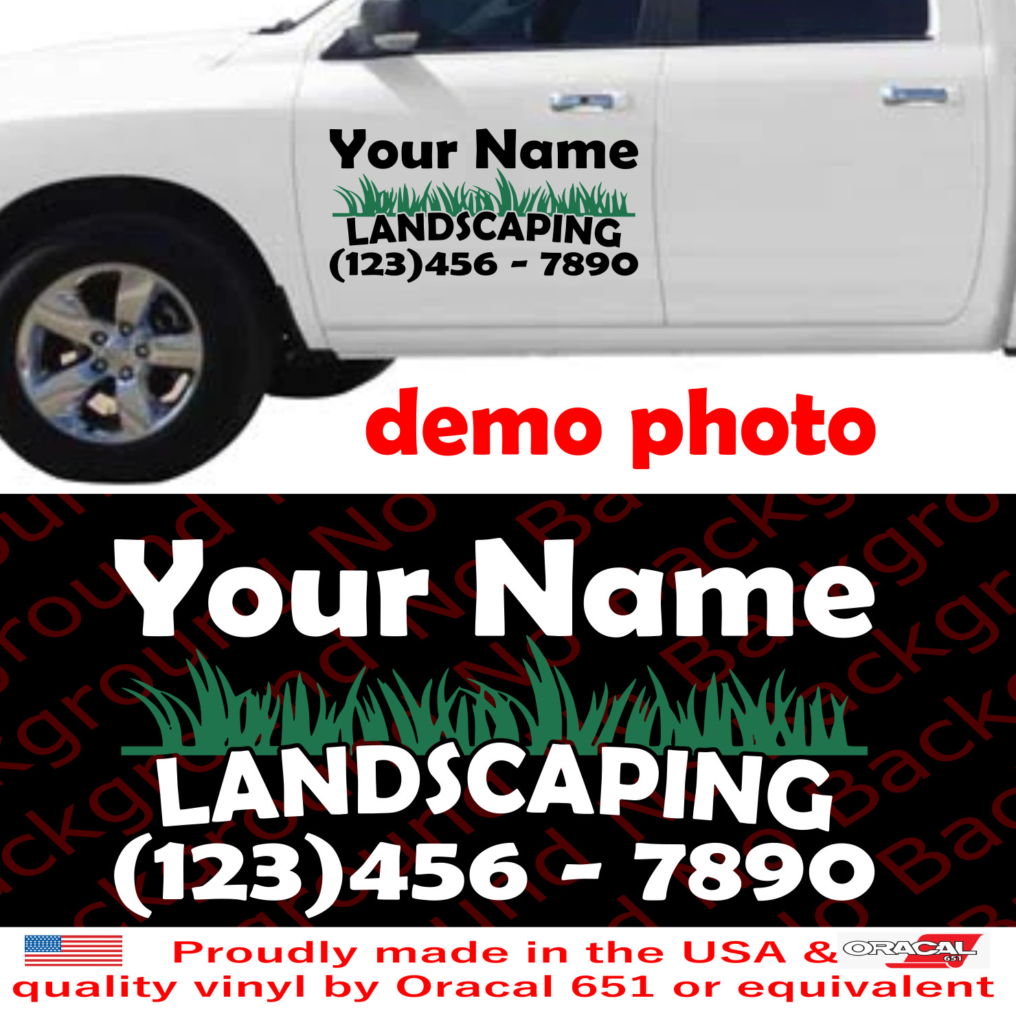 Custom Business Name Landscaping Vinyl Decal Die Cut Sticker for Trucks BS032