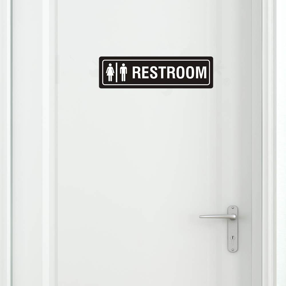 Restroom Right Arrow Sign Vintage Metal Bathroom Door Sign for Office Restaurant
