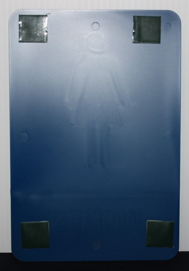 6&Prime;x9&Prime; ADA Women Restroom Sign Blue/White Braille Grade II with Tape
