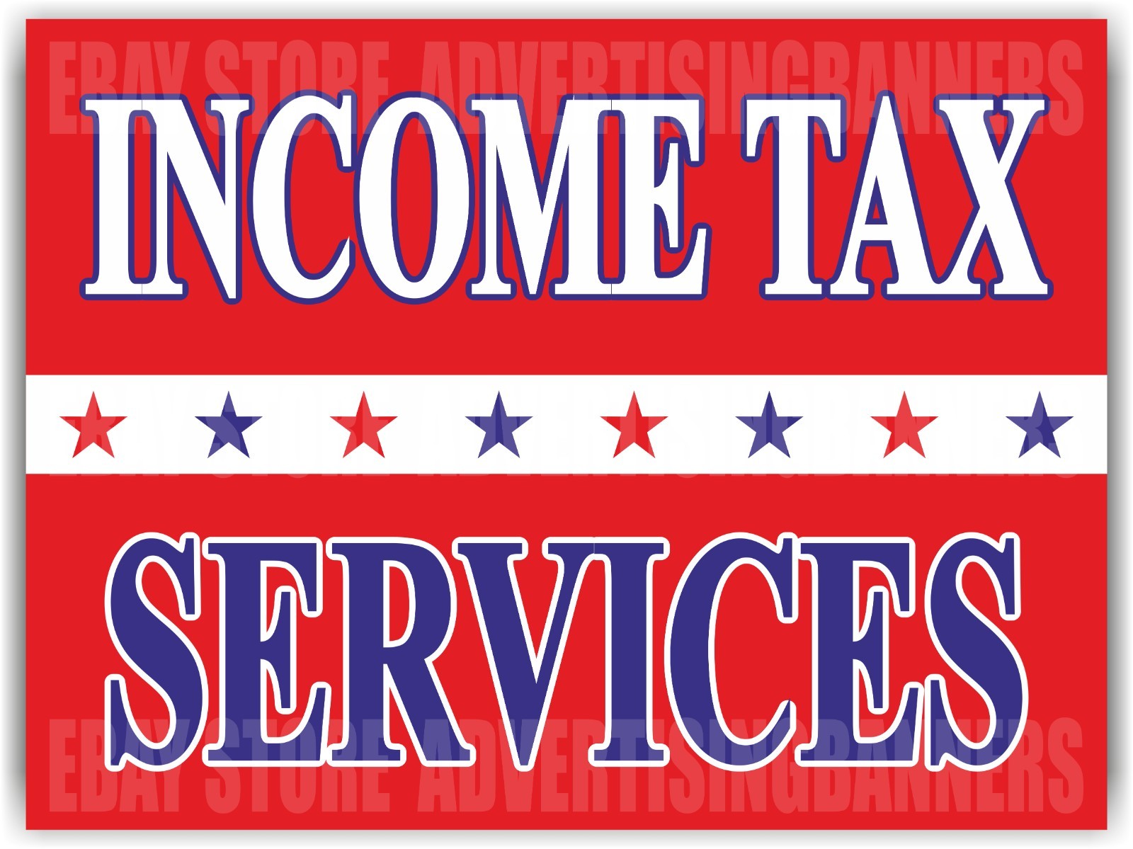INCOME TAX SERVICES Yard Sign with H-Stakes EXPRESS RETURN REFUND HELP CASH