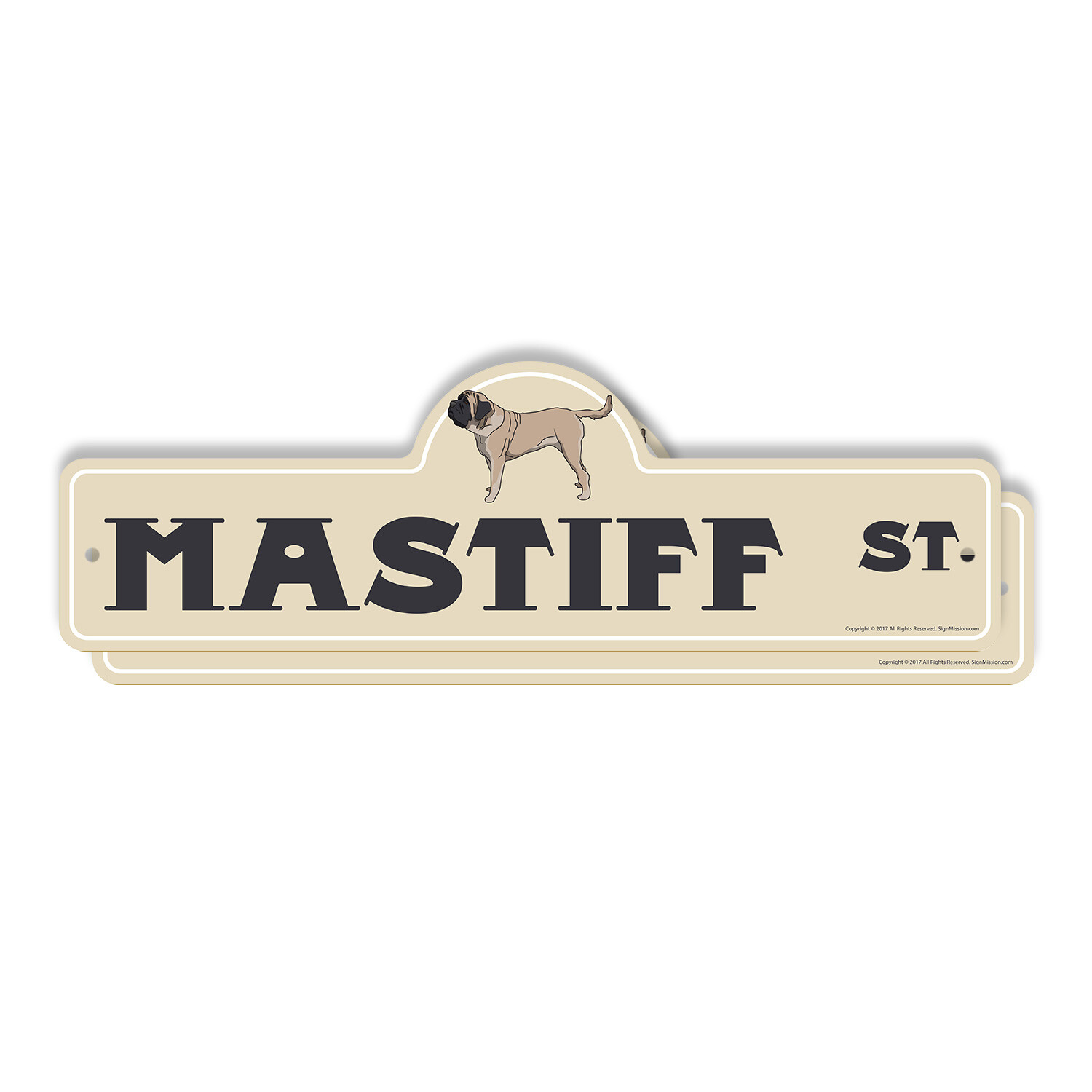 Mastiff Plastic Street Sign Crossing Xing Gift Novelty Funny