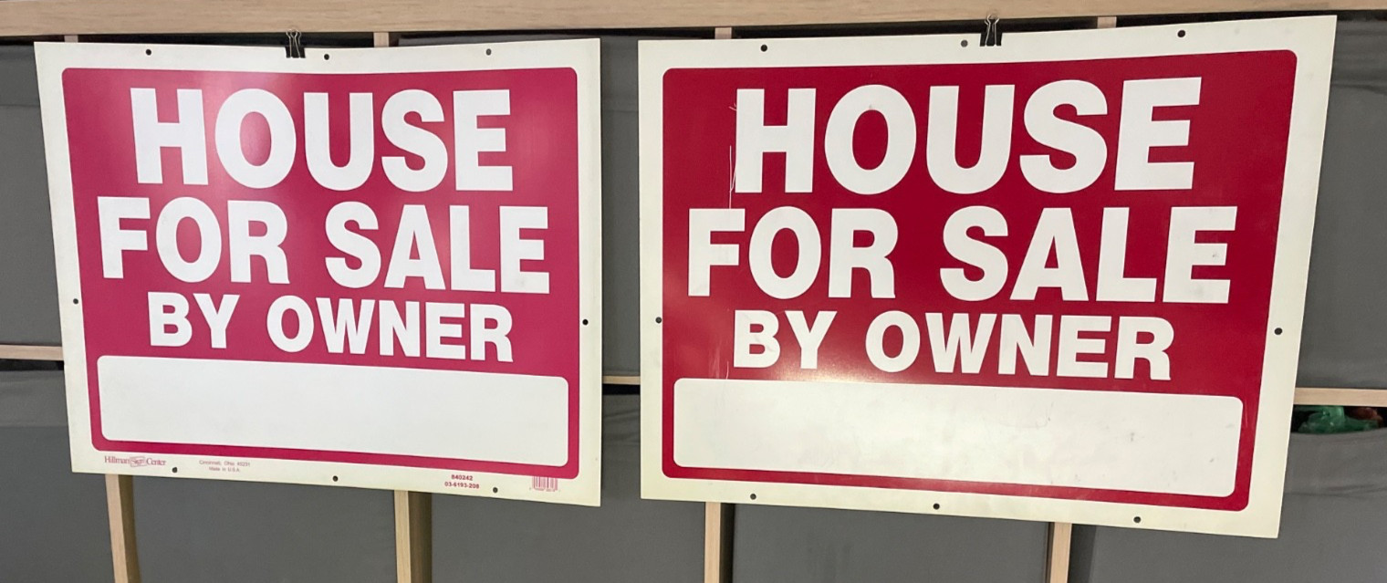 2X – 18 In. X 24 In. Plastic Double Sided « House For Sale By Owner » PERFORATED