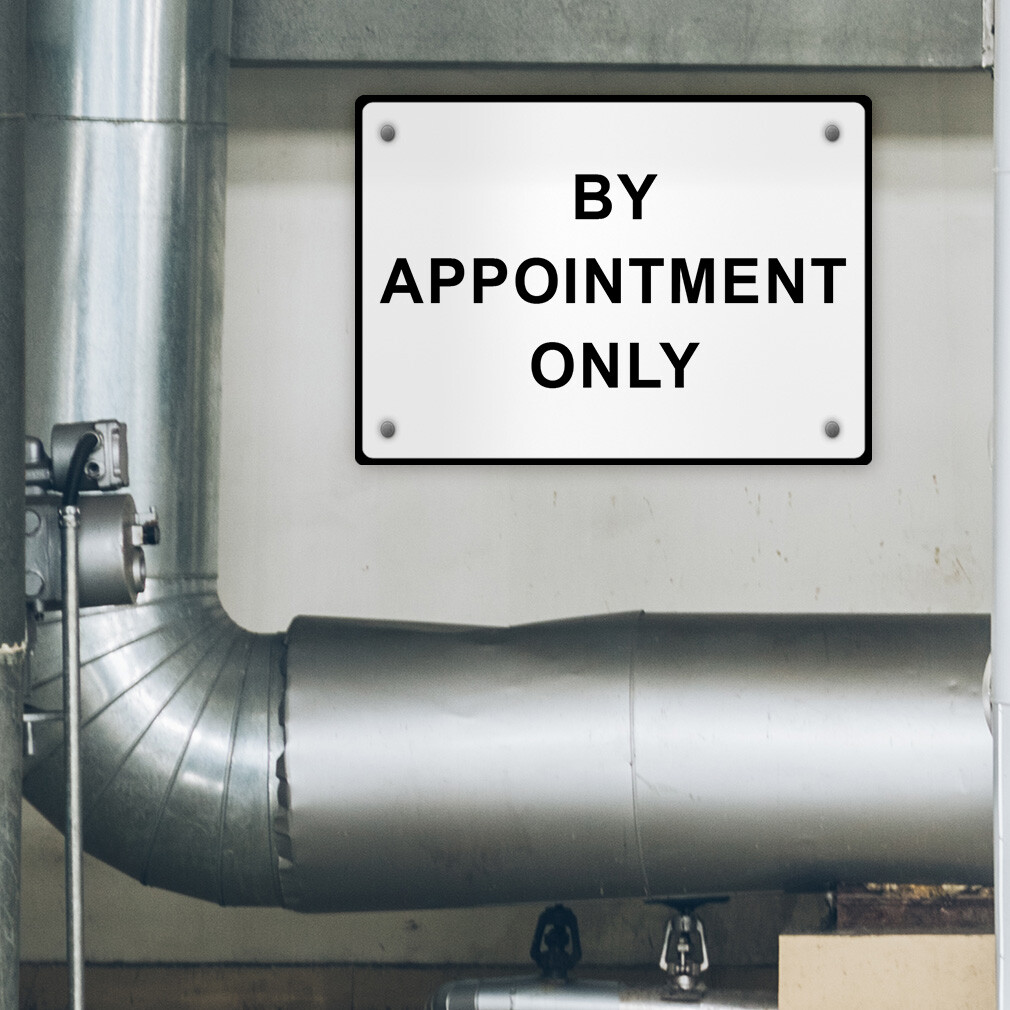 Aluminum Horizontal Metal Sign By Appointment Only Weatherproof Street Signage