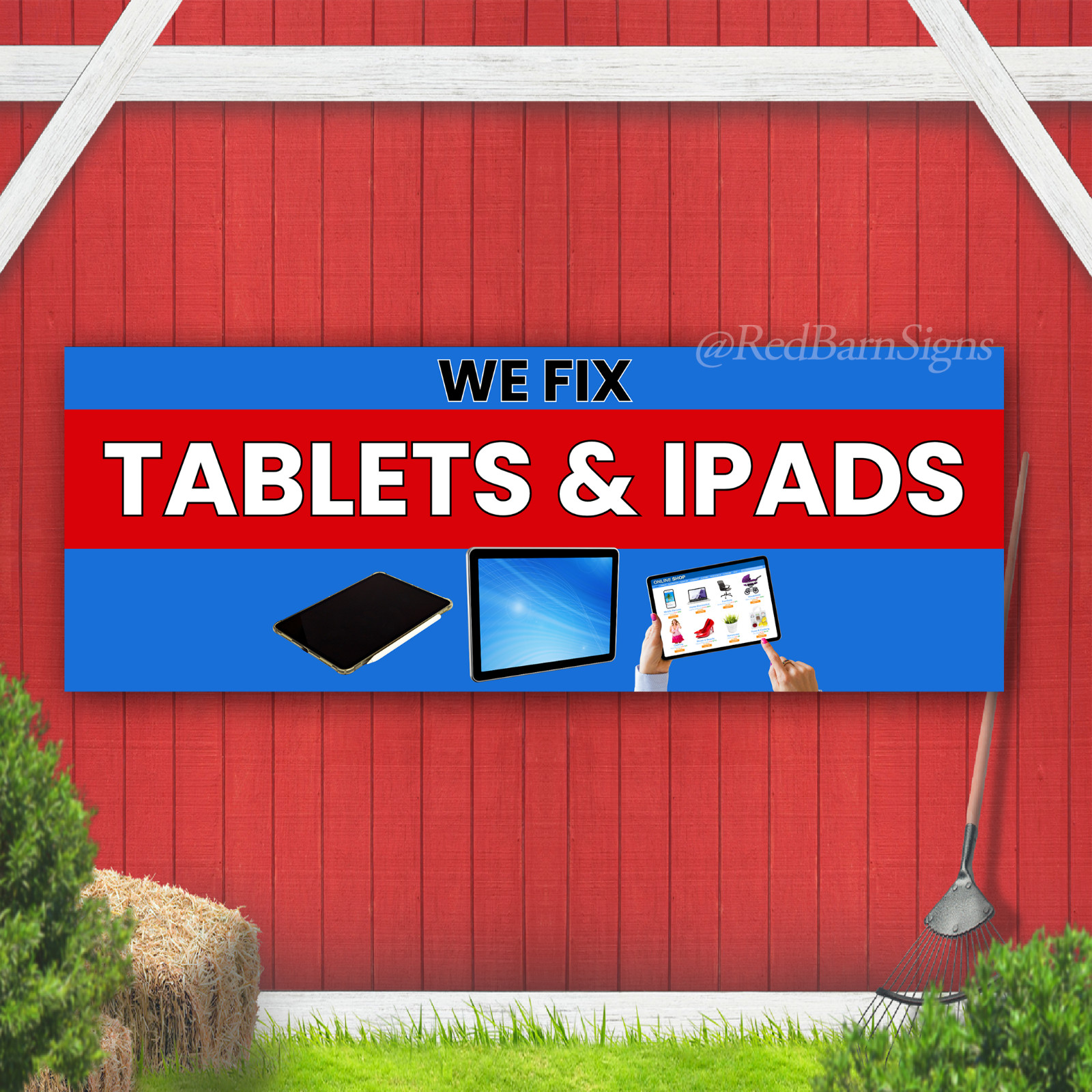 We Fix Tablets & iPads Indoor Outdoor Vinyl Banner Design
