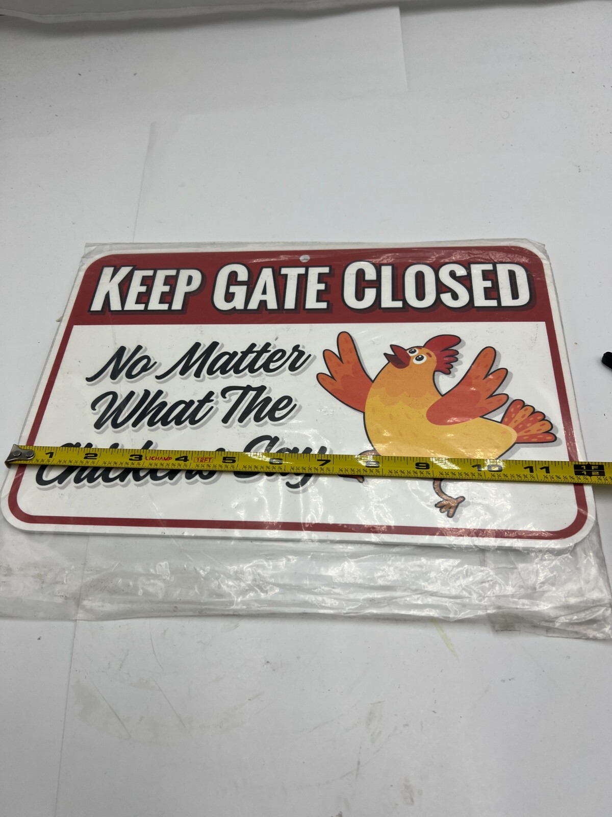 (QTY 6) Warning Sign Danger Keep Gate Closed »No Matter What The Chickens Say »
