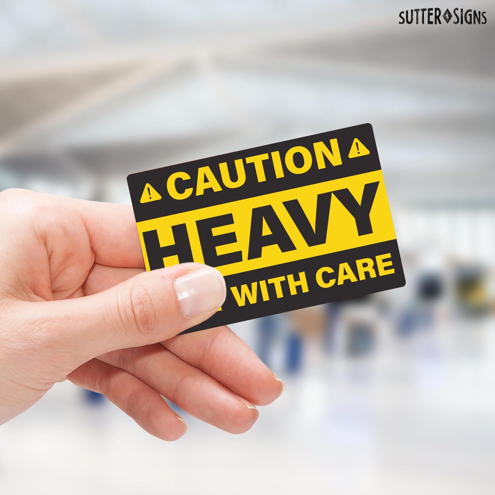 Sutter Signs Caution Heavy Lift Stickers 2&Prime;x3&Prime;