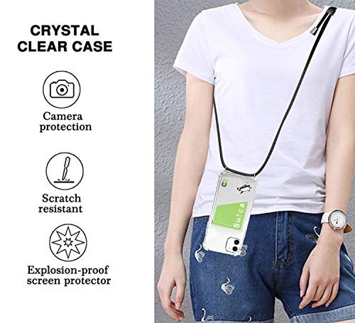 iPhone 11 6.1 (2019) Case Clear TPU Shoulder Strap Thin and Lightweight with