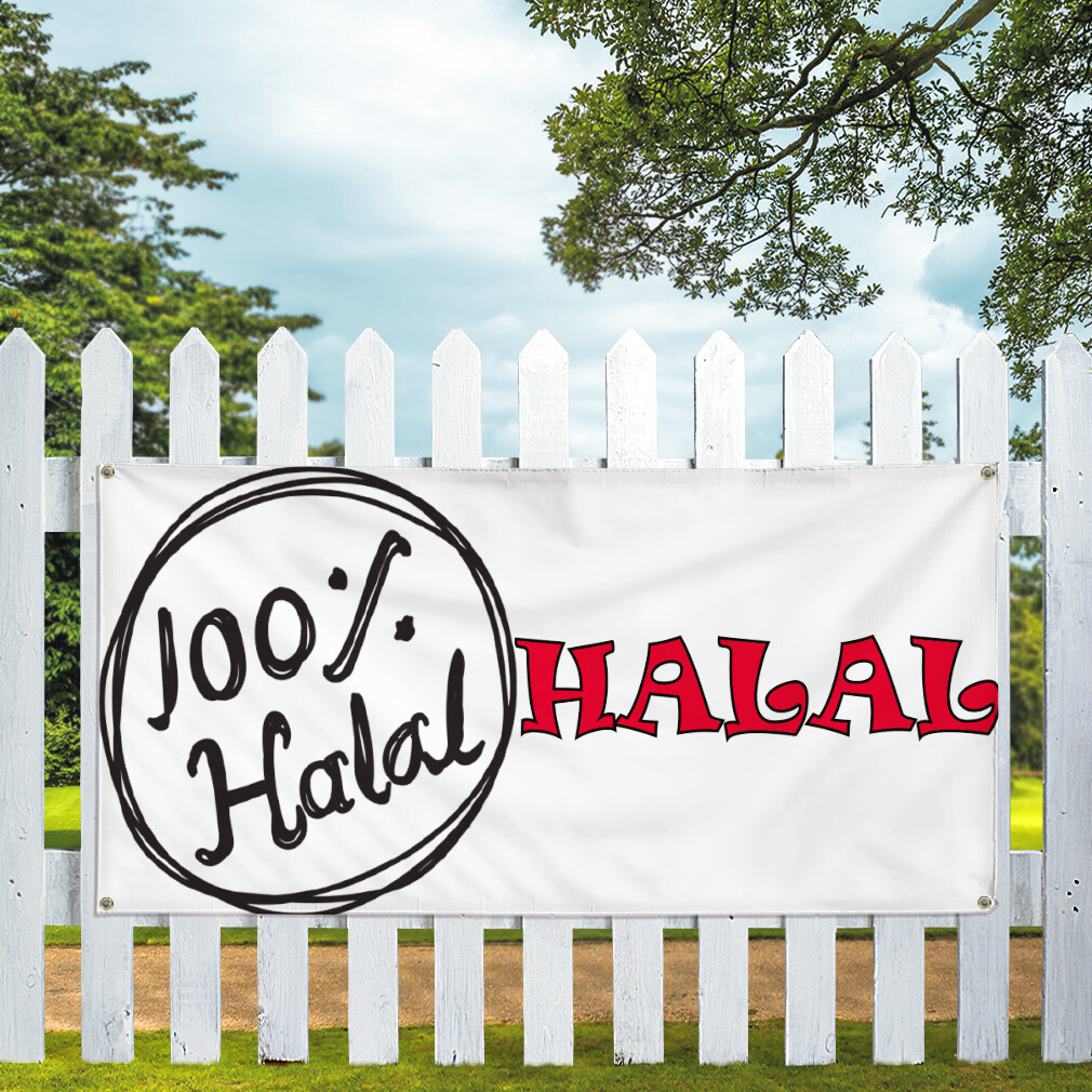 Vinyl Banner Multiple Sizes Halal 100% Halal Advertising Printing Outdoor