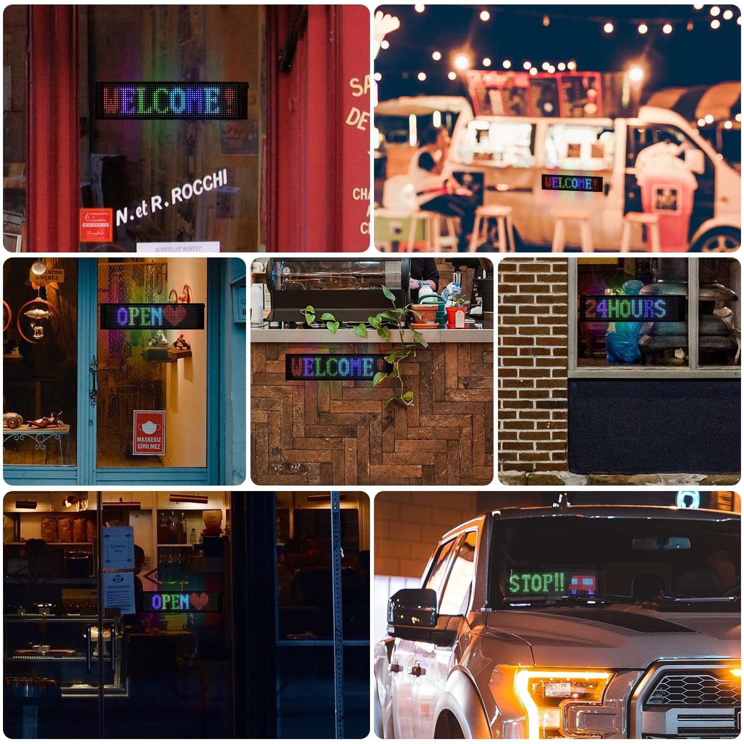 Programmable LED Sign High Bright Scrolling Signs USB 5V LED Matrix Panel Sma…