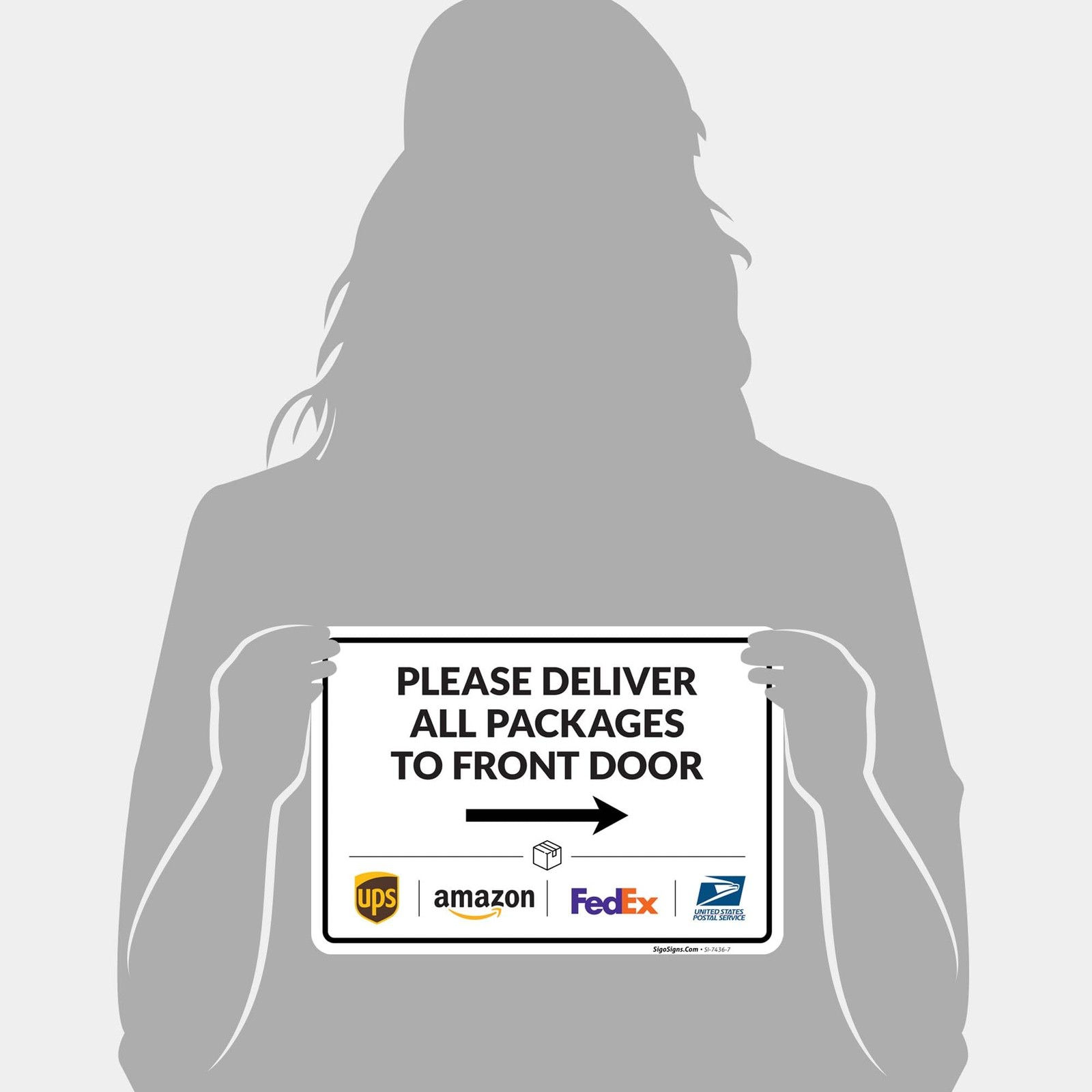Package Delivery Sign, Delivery Instructions Deliver All Package to Front Doo…