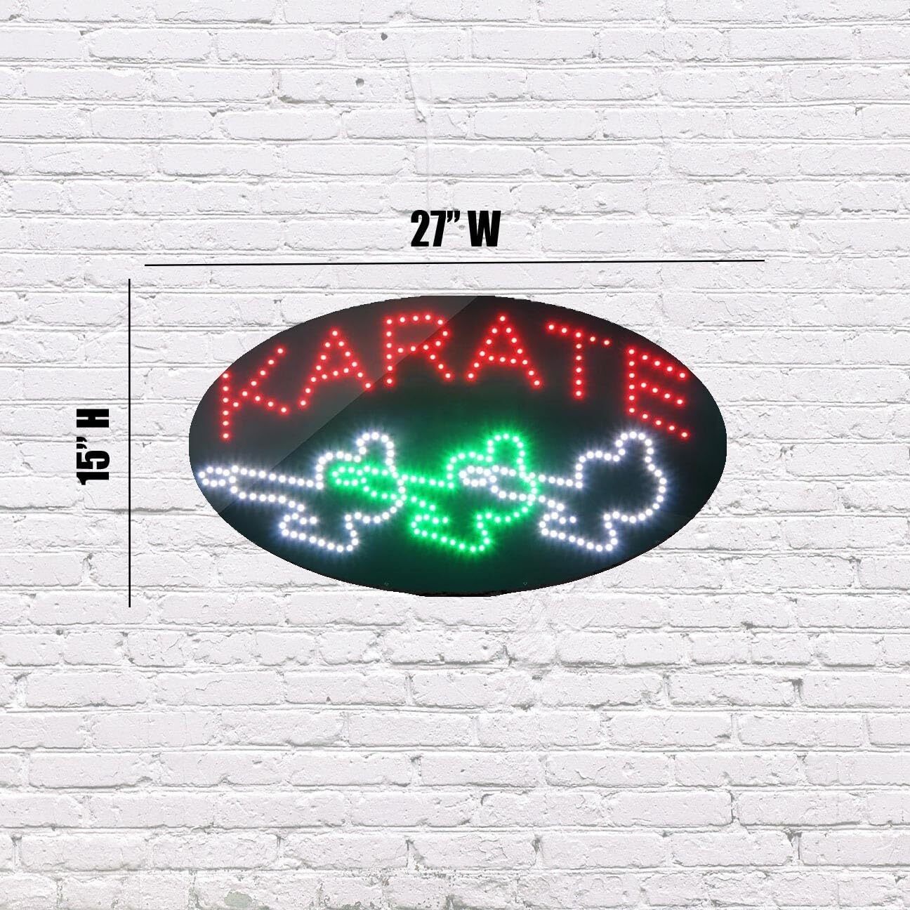 LED Karate Sign | Light Up Sign | 15&Prime;h x 27&Prime;w x 1&Prime;d