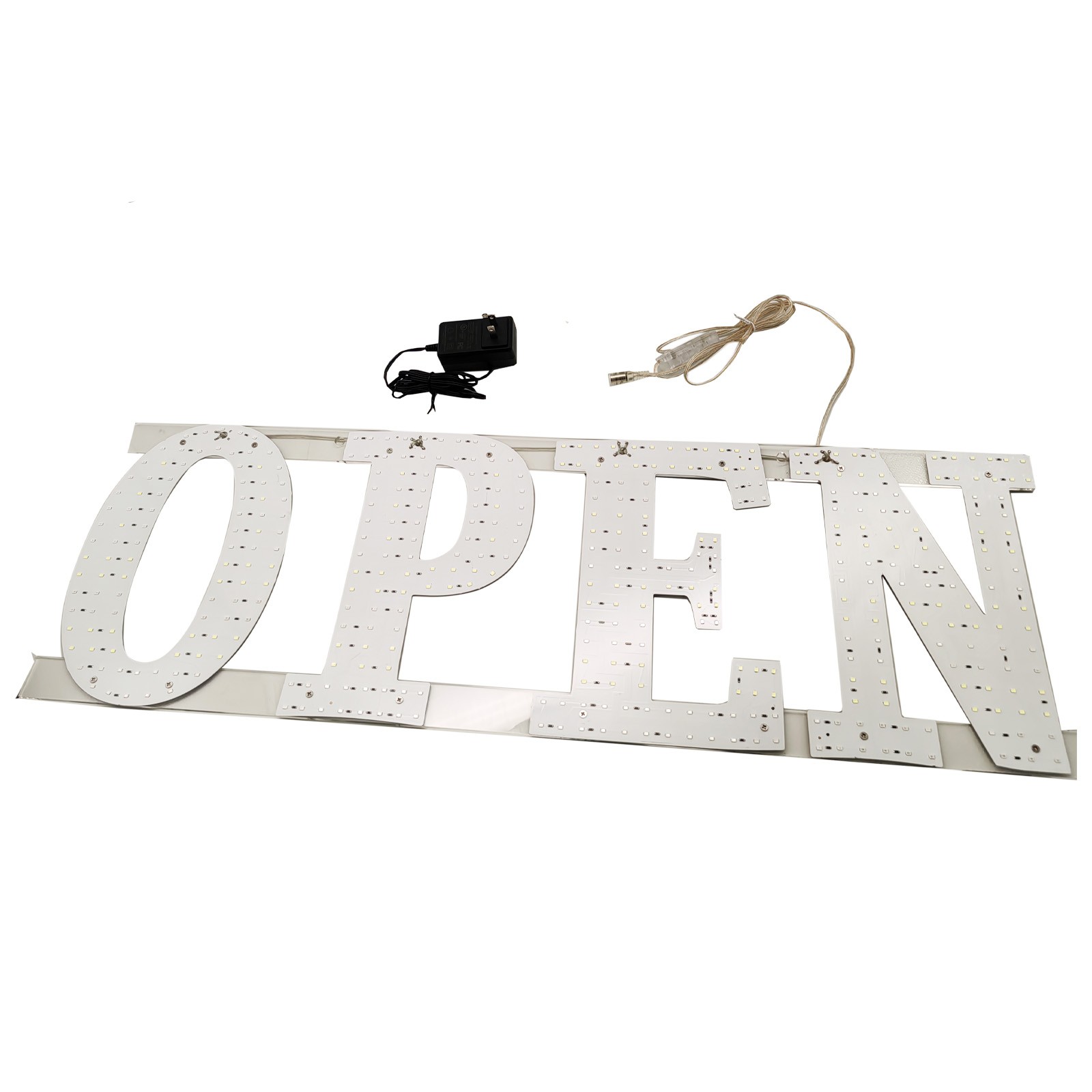 30&Prime;x10&Prime; US Flag LED Open Sign Remote Ultra Bright Light Store Window Wall Plug