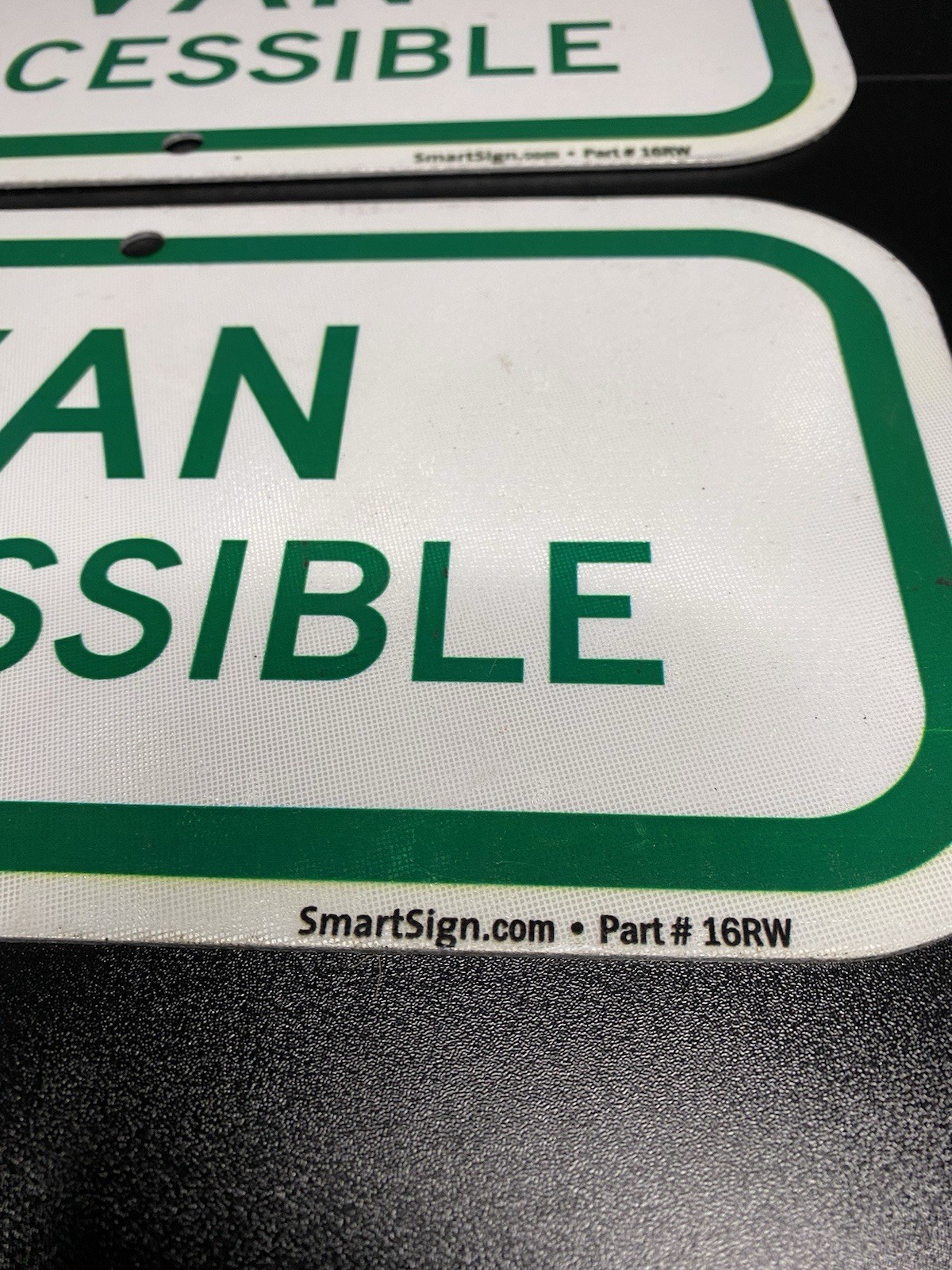 2- Smart Sign ADA Handicapped Sign: VAN ACCESSIBLE 3m Reflective Aluminum 6”x12”
