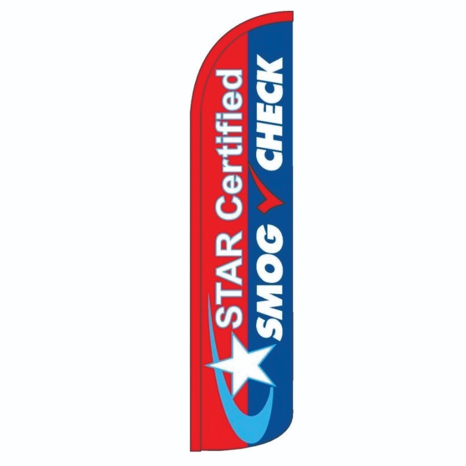 STAR Certified Smog Check with Flag Pole and Spike
