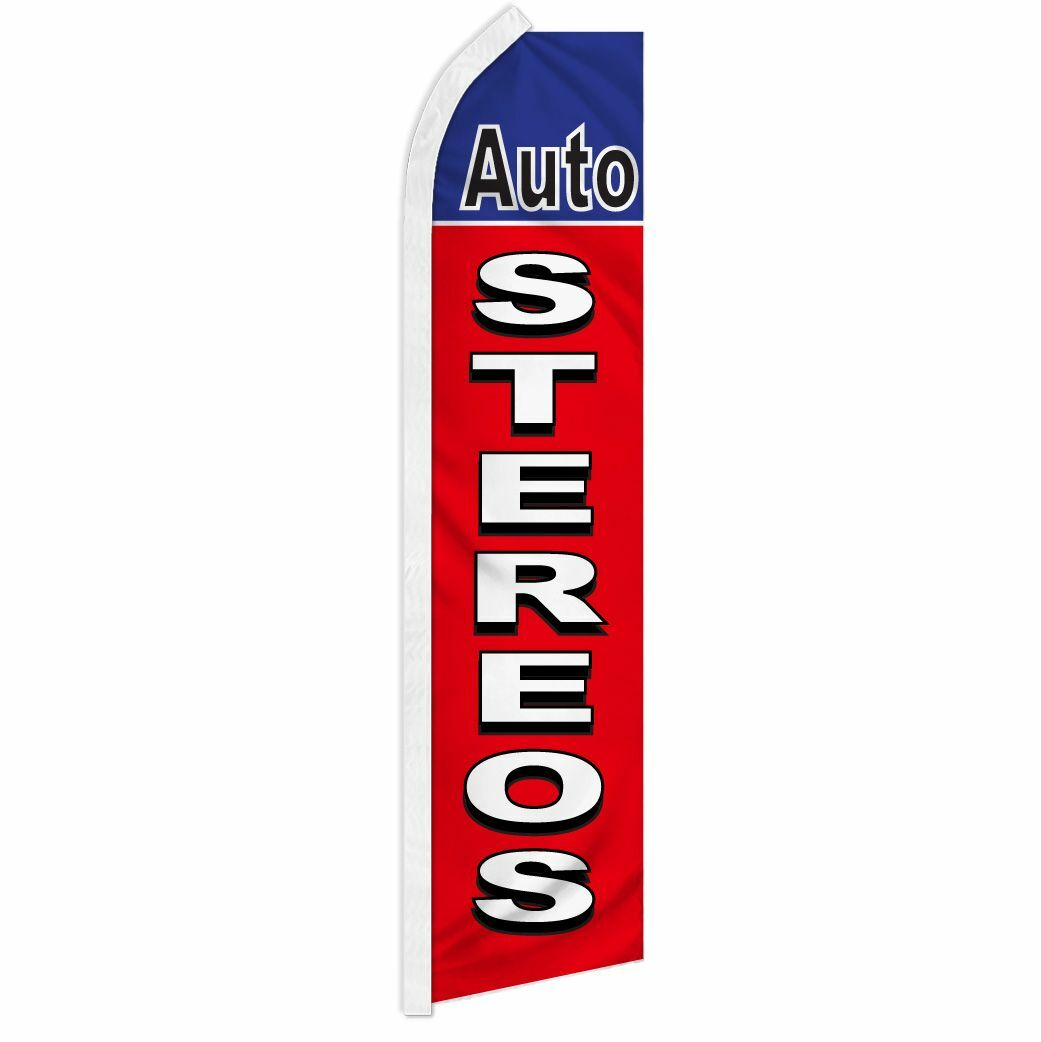 « AUTO STEREOS » advertising super flag swooper banner business sign car radio rb