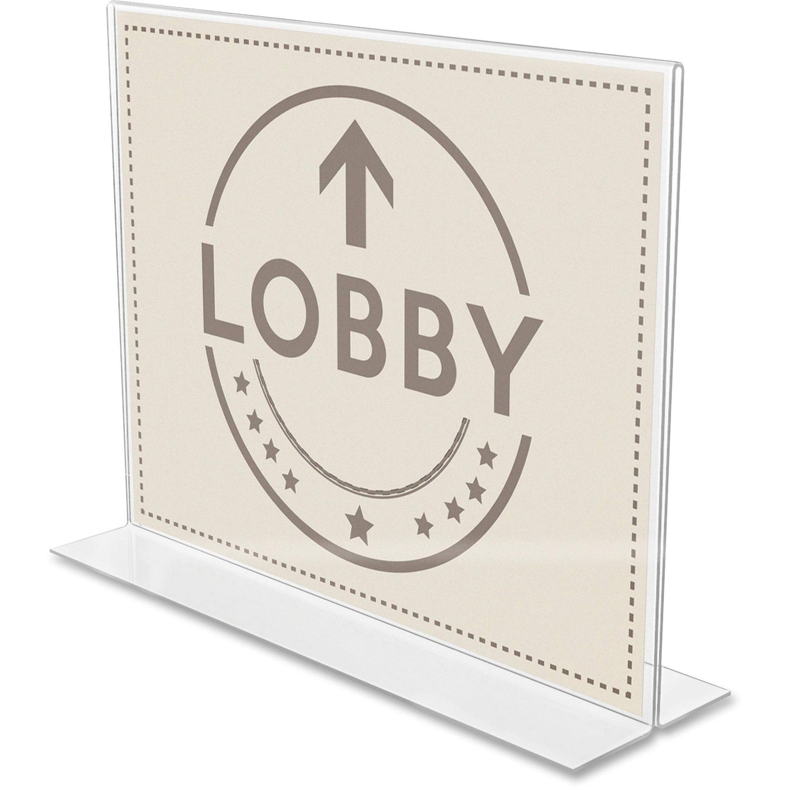 Deflecto Anti-Glare Double-Sided Sign Holder 8.5 x 11.0 x 0.4 inches, White