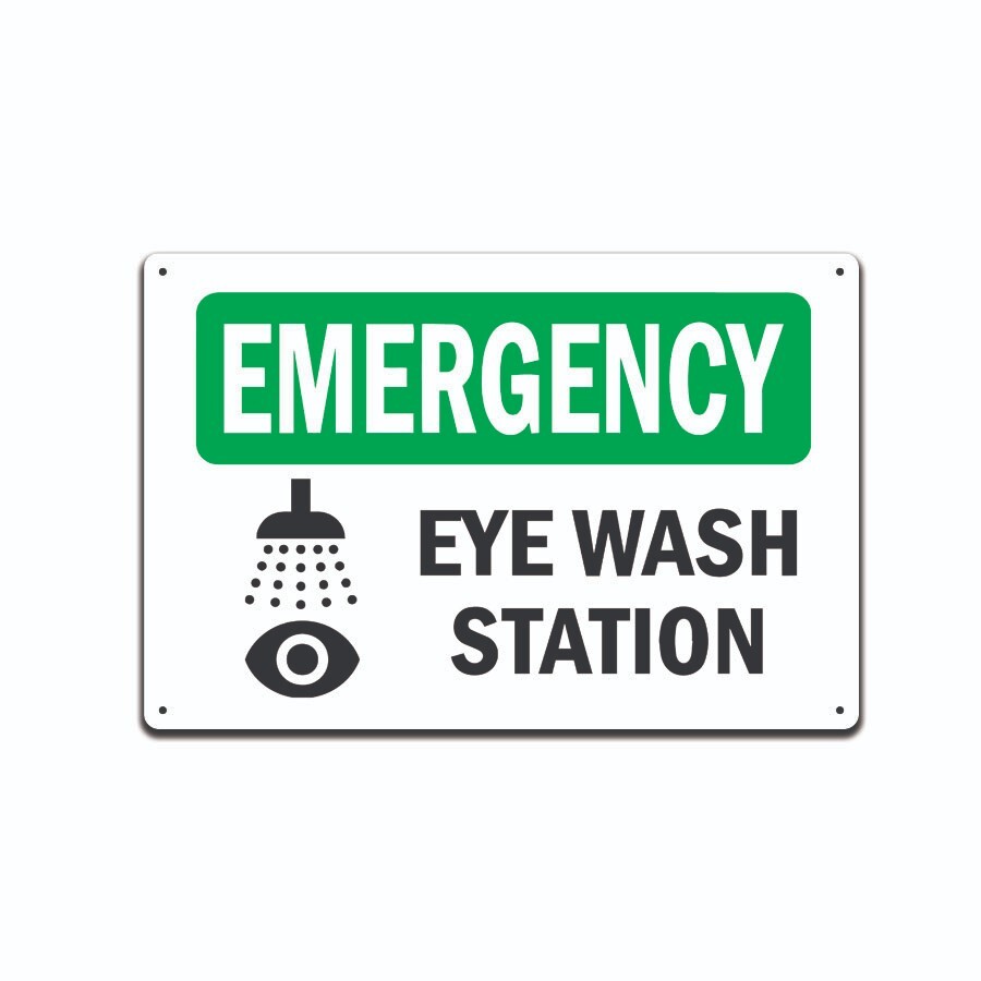 OSHA EMERGENCY SIGN EYE WASH STATION 12-INCH BY 8-INCH MADE IN THE USA