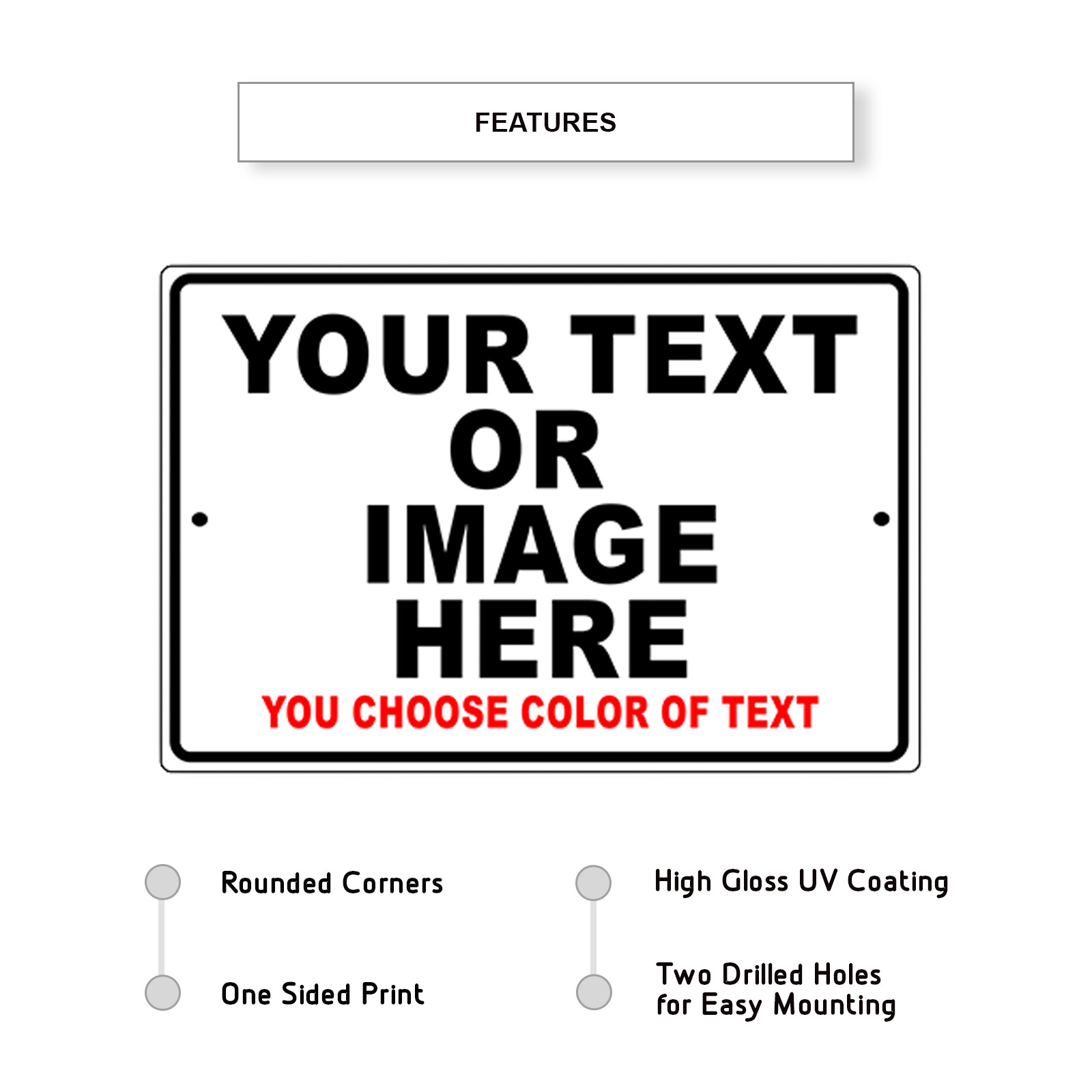Personalized Your Own Choice Words And Image Custom Designs Aluminum Metal Sign