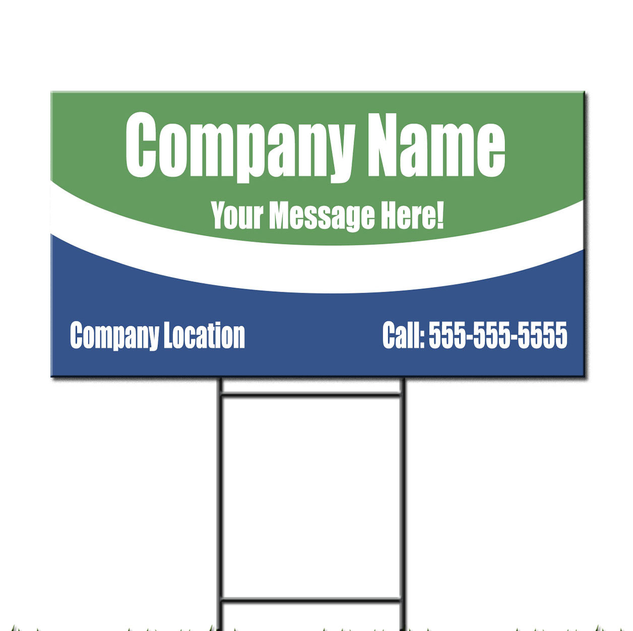 Custom Company Custom Message Address Phone Plastic Yard Sign /FREE Stakes