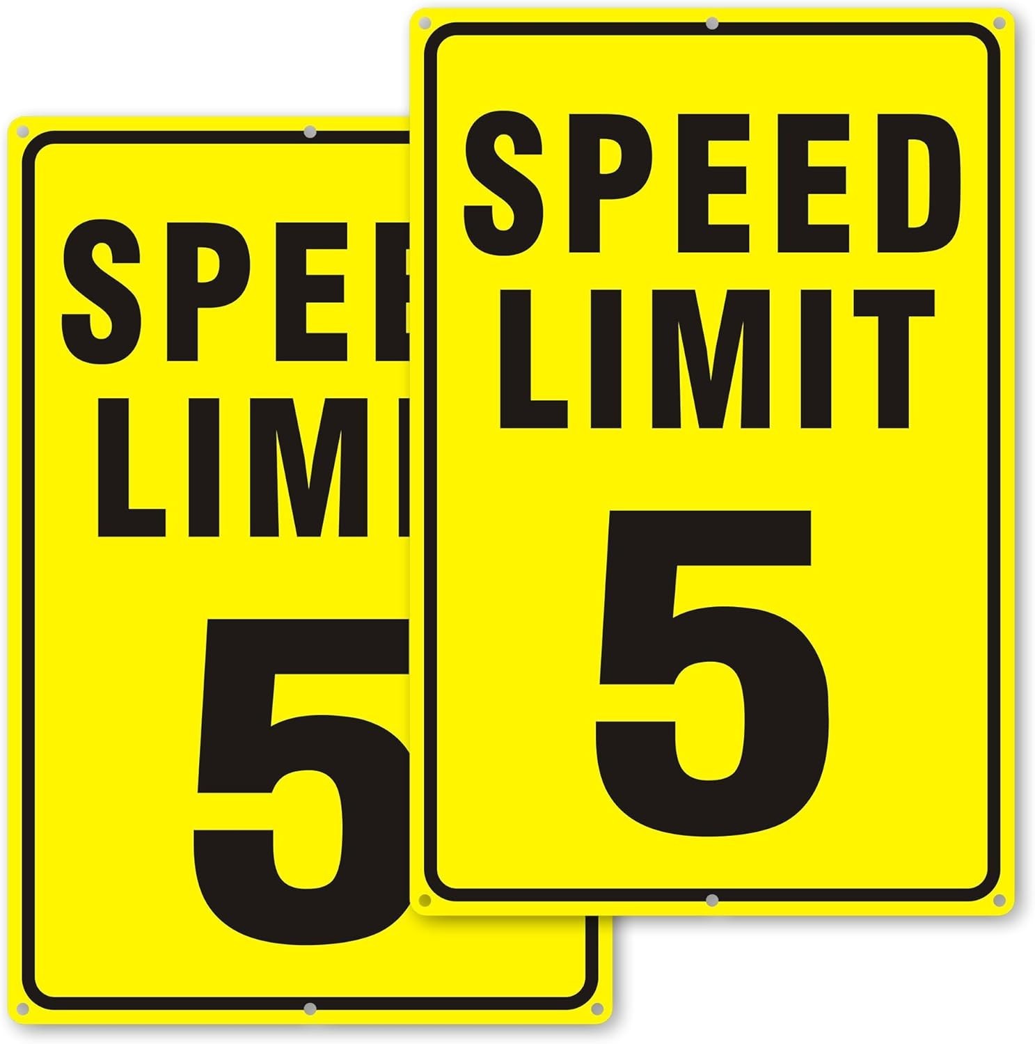 5 or 25 MPH Speed Limit Signs – 2 Pack 18×12 Inch Reflective Aluminum, Rust Free