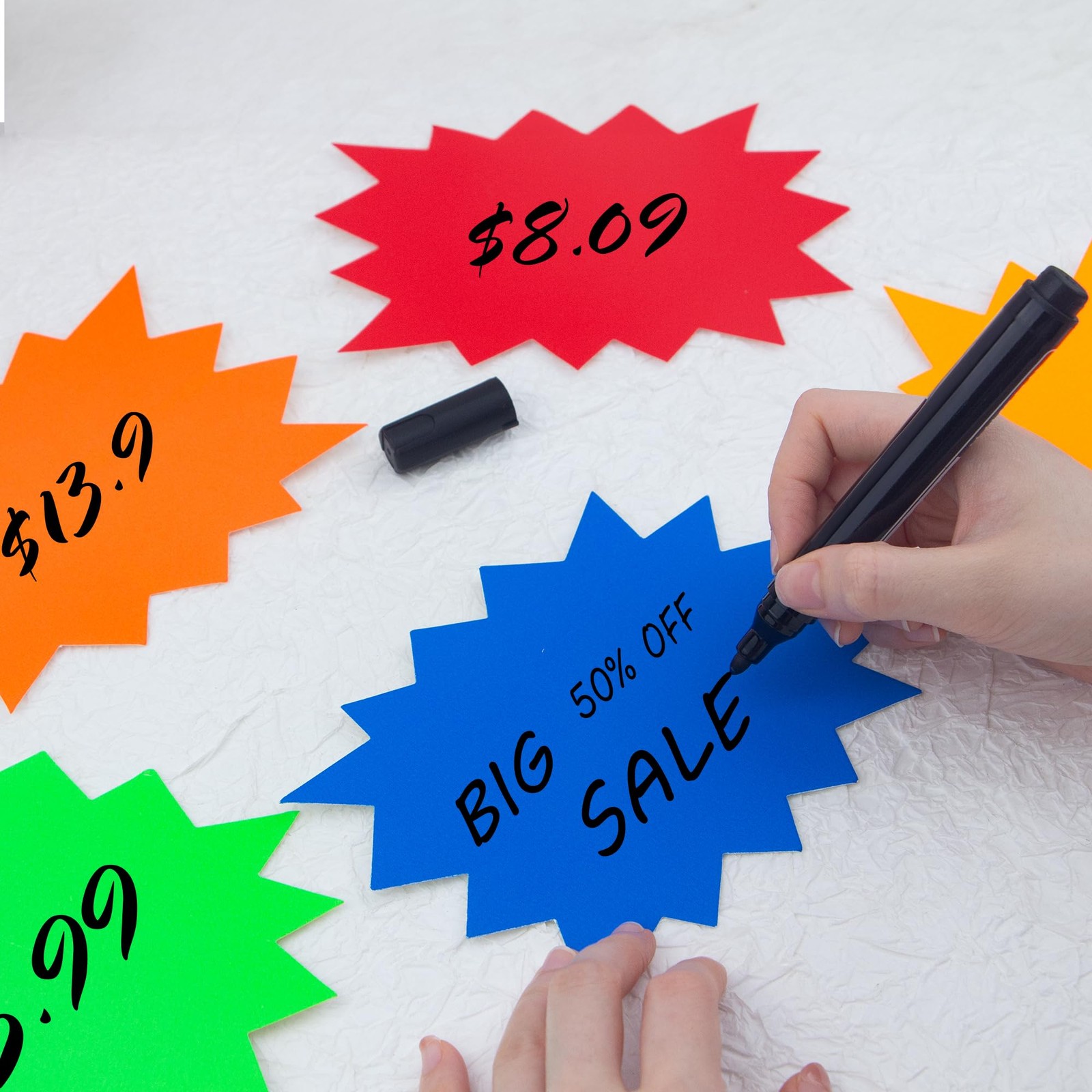 230 Pcs Blank Starburst Signs Sale Price Tags