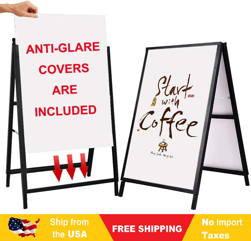 YDisplay A Frame Sidewalk Sign 24×36 Double-Sided, Heavy Duty, Anti-Glare Black