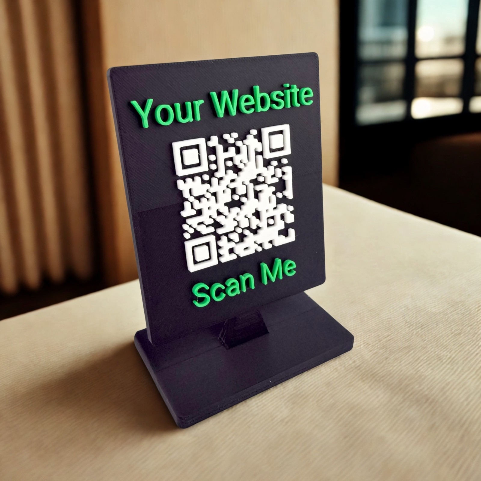 Custom 3D Printed QR Code Stand – Tabletop Display for Menus, Payments, Websites