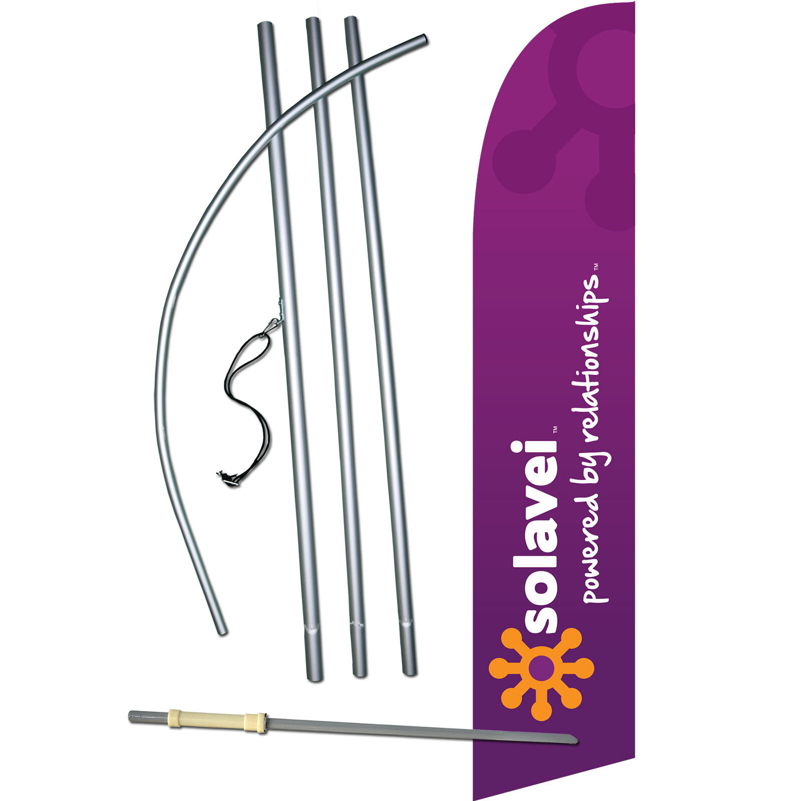 Solavei Purple Powered By Relationships Complete Swooper Flag Bundle