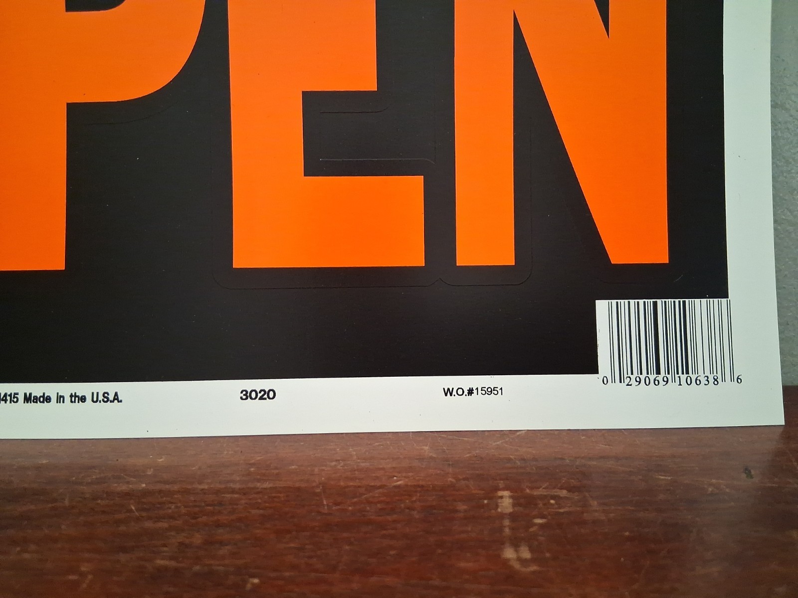 Hy-Ko Products Plastic 9&Prime;x12&Prime; Yes We&rsquo;re Open Sign New Old Stock