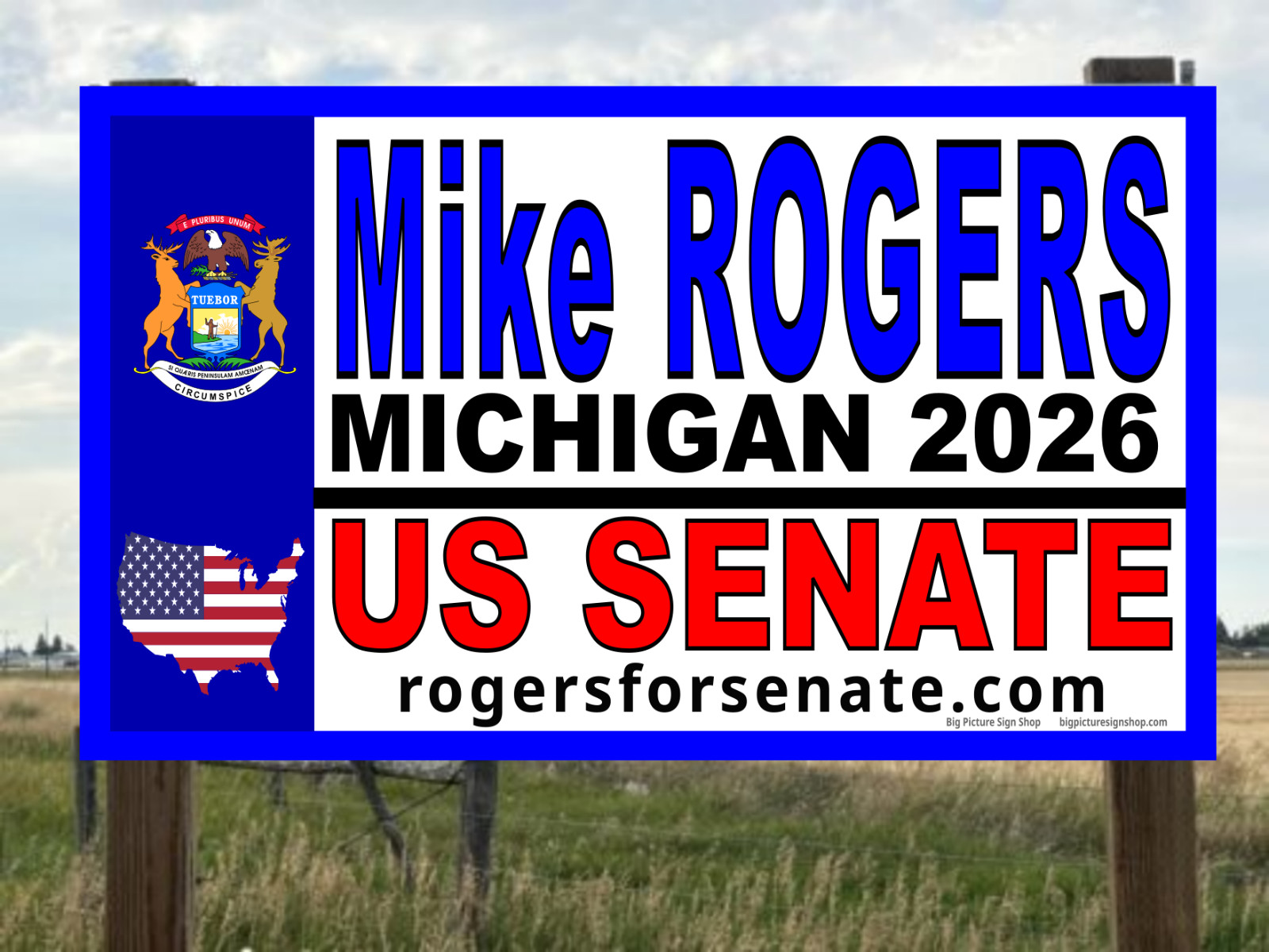 MIKE ROGERS MICHIGAN for US SENATE -GIANT Banners-HEAVY DUTY- 47 Sizes-USA MADE