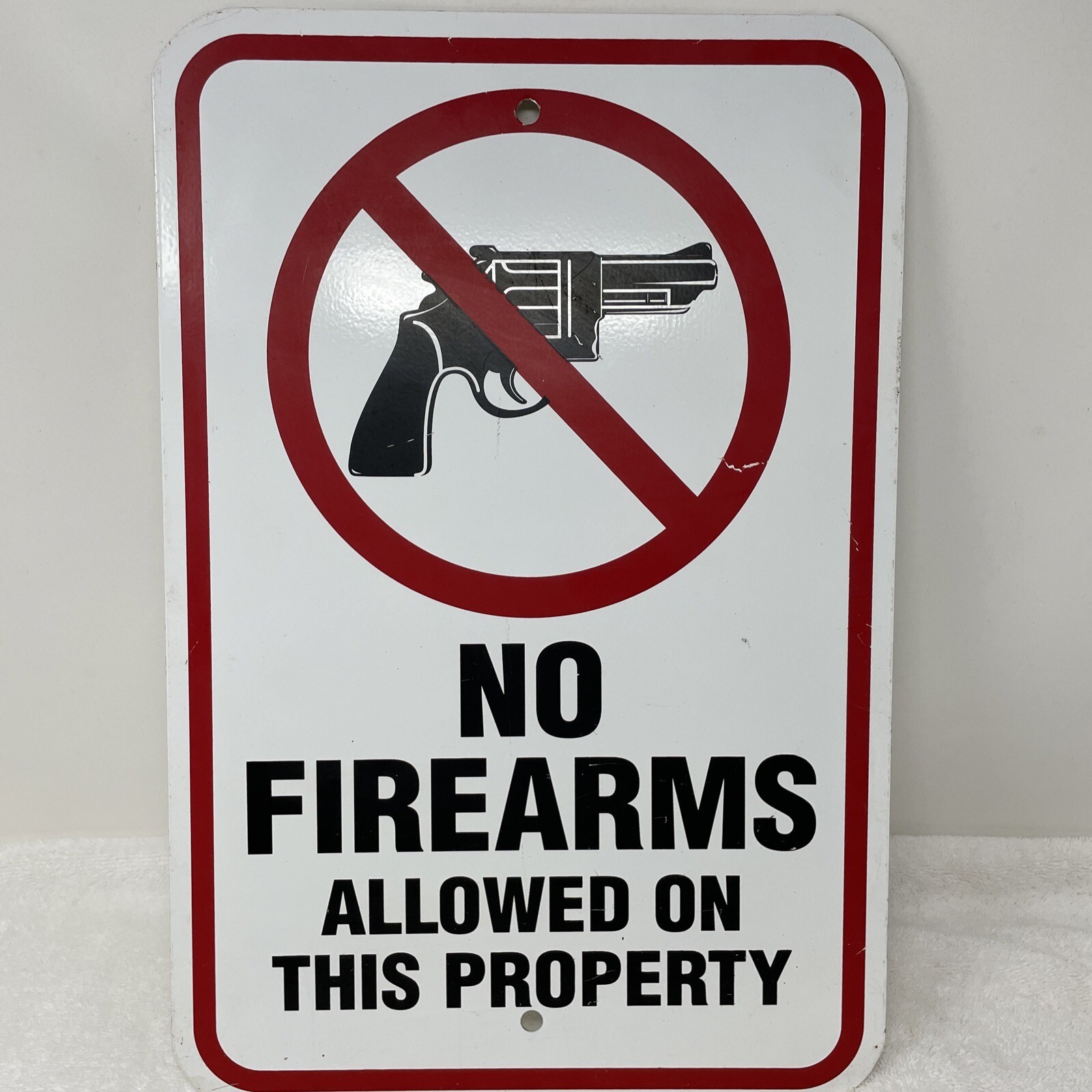 No Firearms Allowed On This Property 12X18” Metal Sign-Thick Metal
