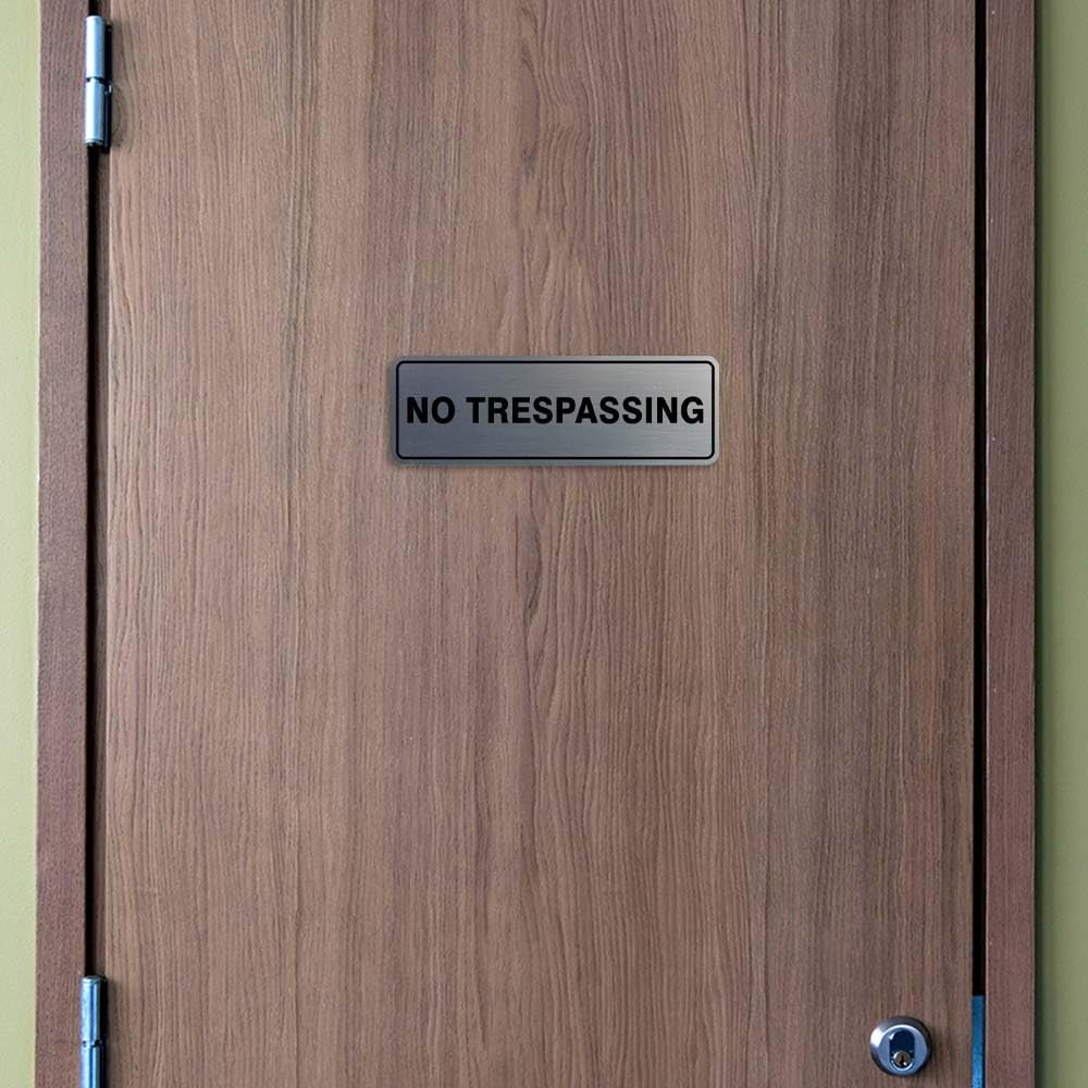 Standard No Trespassing Sign – Black – Large 3&Prime; X 9&Prime;