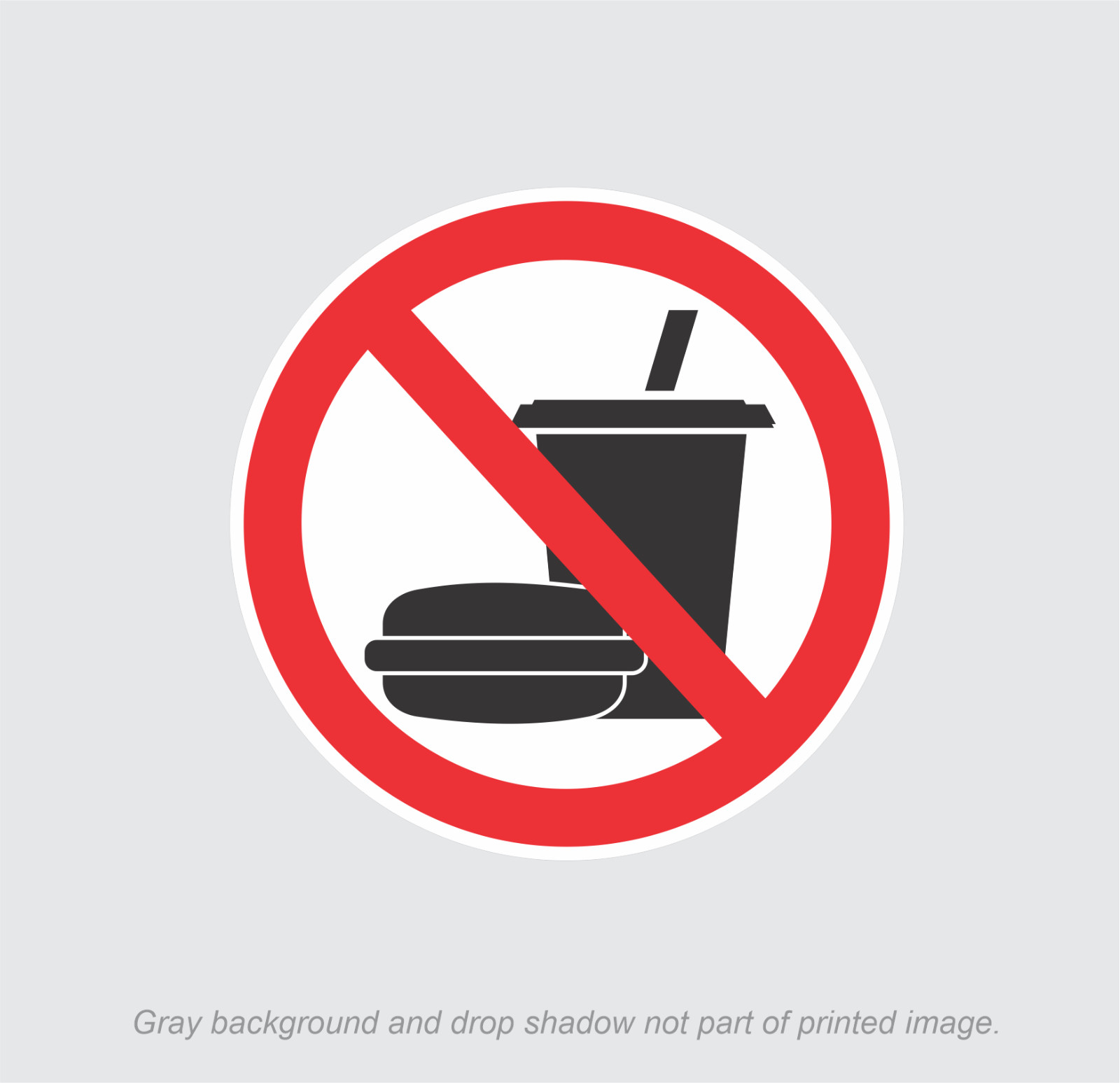 NO FOOD NO DRINK stickers | Select a Size | white | outdoor durable | decals