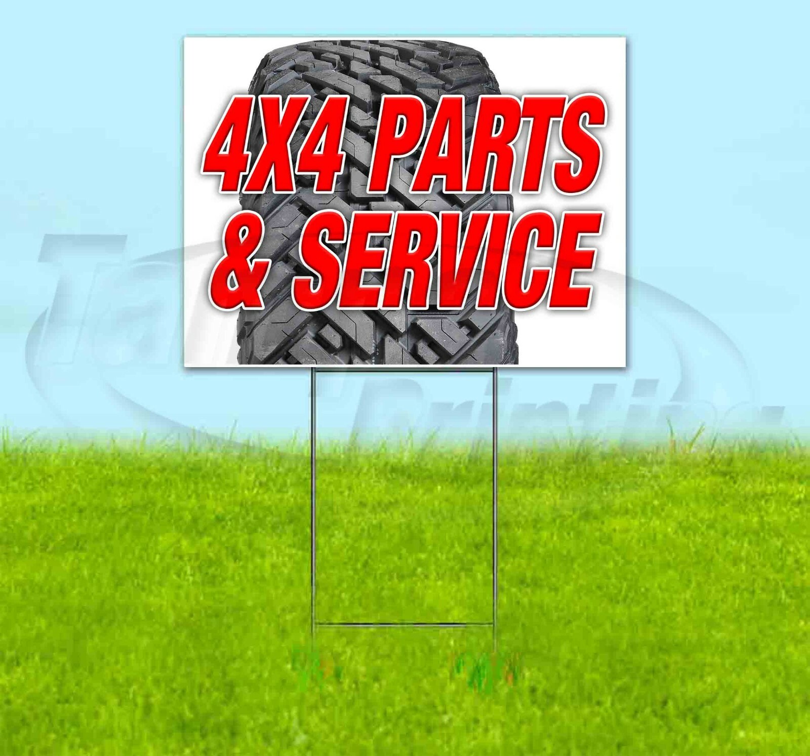 4X4 PARTS & SERVICE Yard Sign Corrugated Plastic Bandit Lawn Decorations
