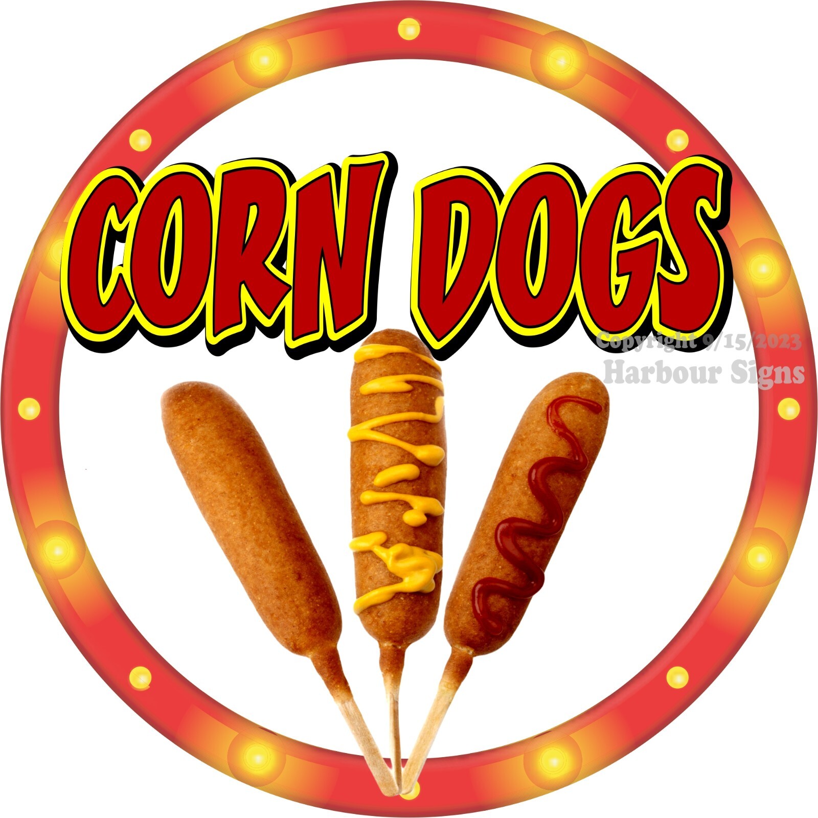 Corn Dogs DECAL (Choose Your Size) Snack Concession Food Truck Sticker c2