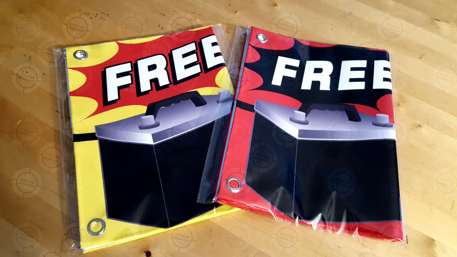 FREE BATTERY Test Here Banner Automotive Sign Mechanic Display Shop Poster Check