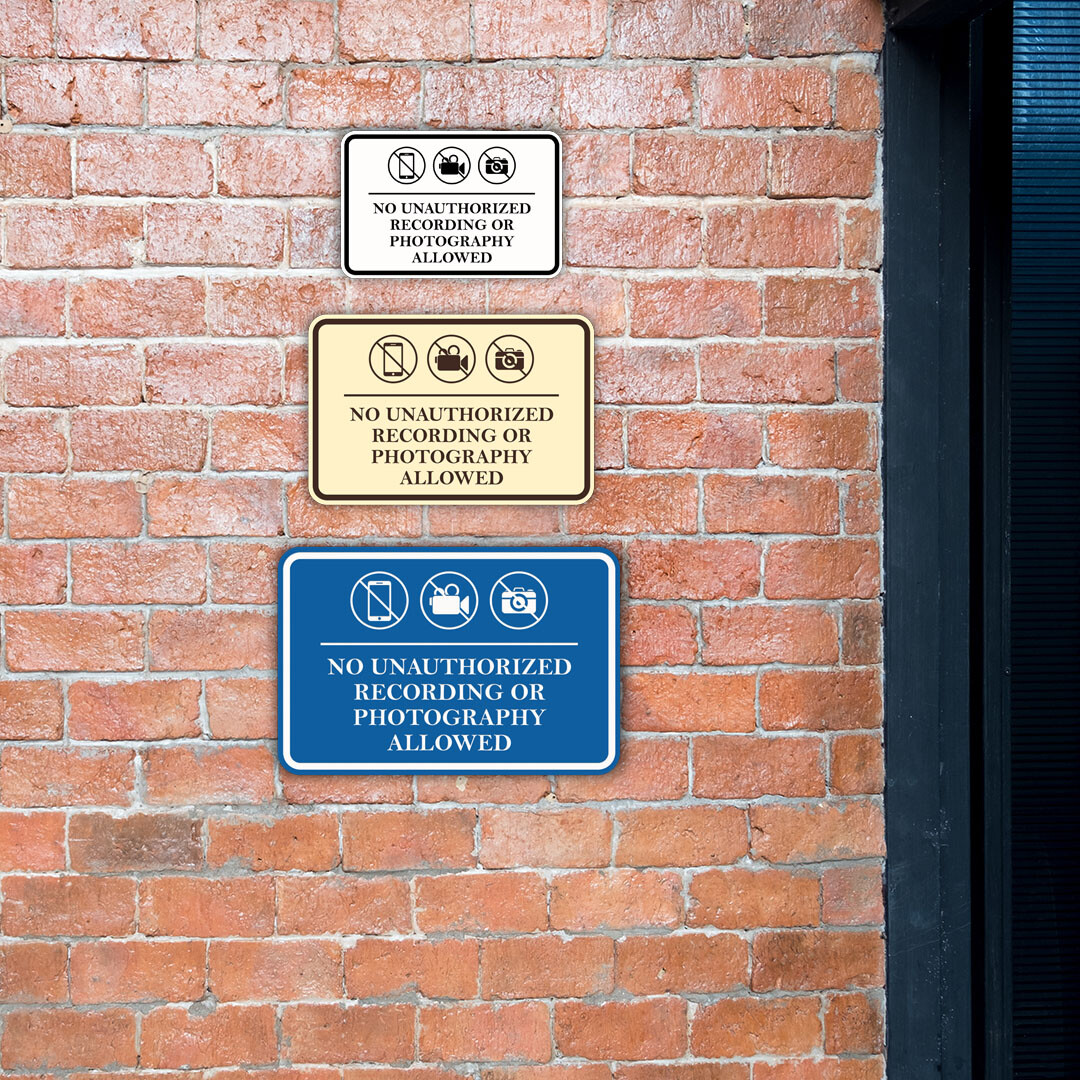 Signs ByLITA Classic Framed No Unauthorized Recording or Photography Allowed