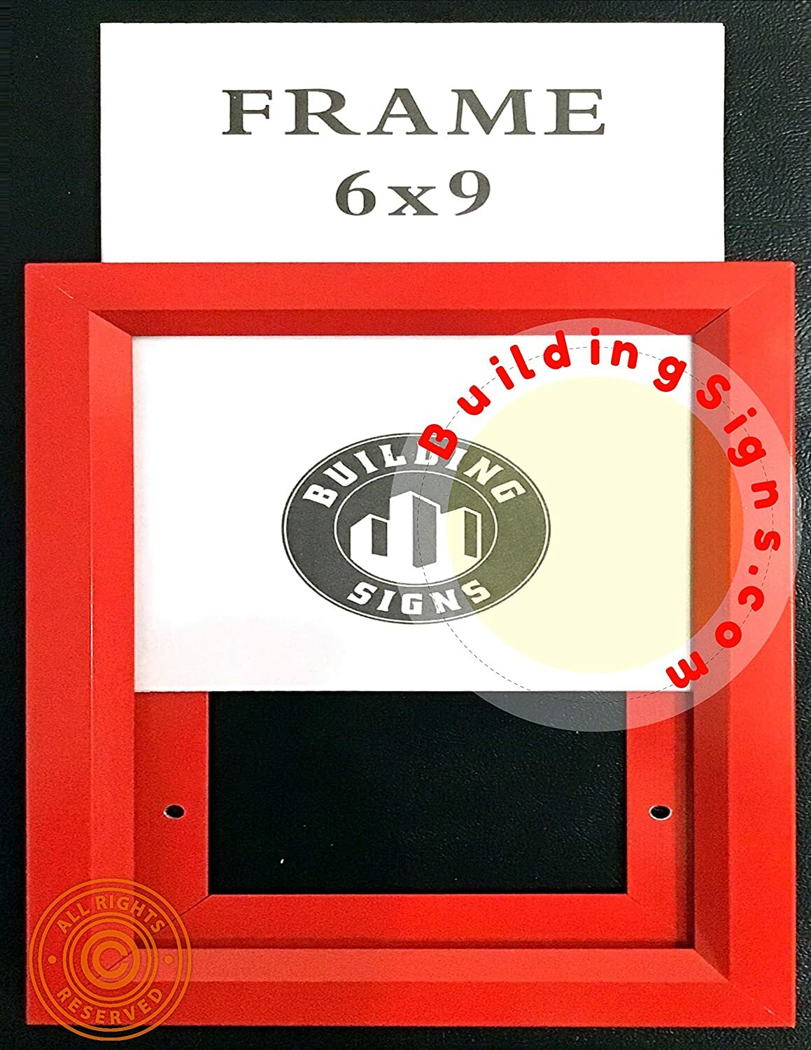 RED FIRE Department Inspection Frame 6X9 (red, 6X9, Slide in Frame)-REF24-1027