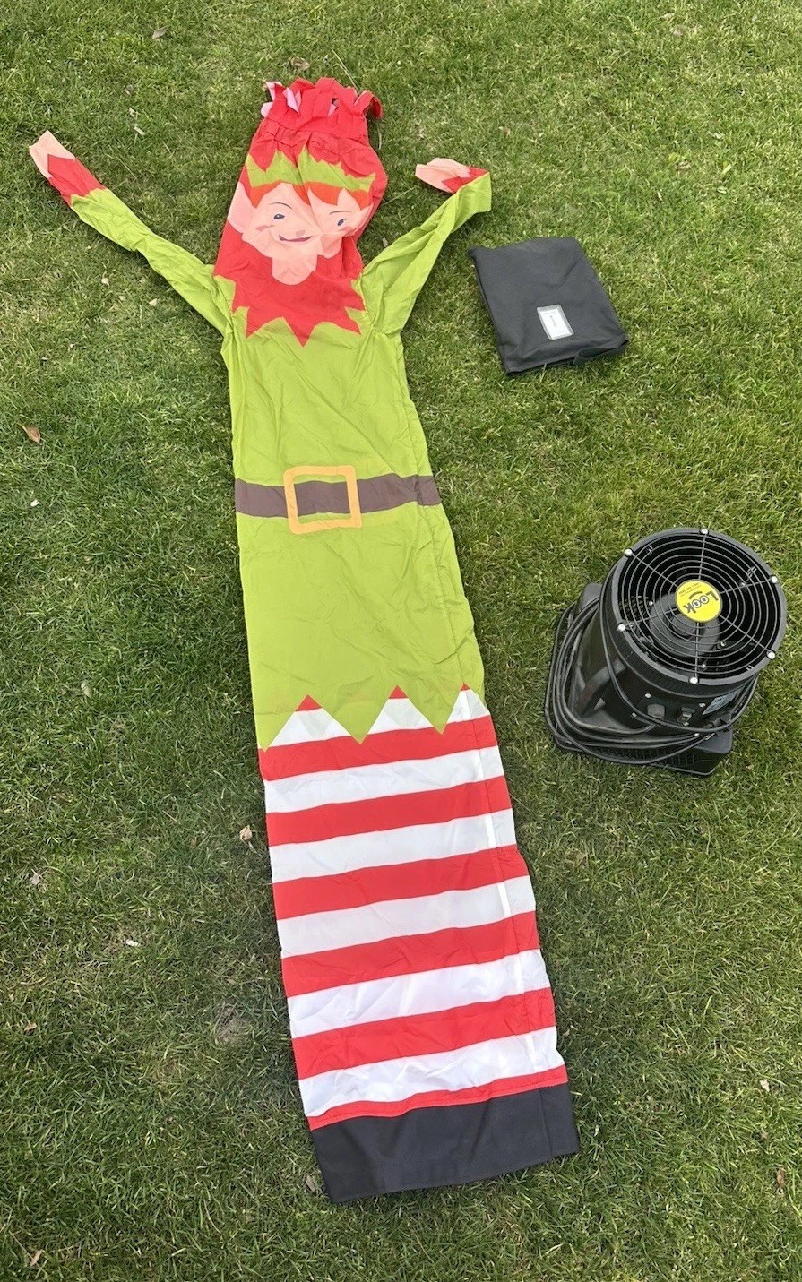 LookOurWay 6ft Elf Air Dancer Tube Man w/ 9” Blower 115V Christmas Inflatable