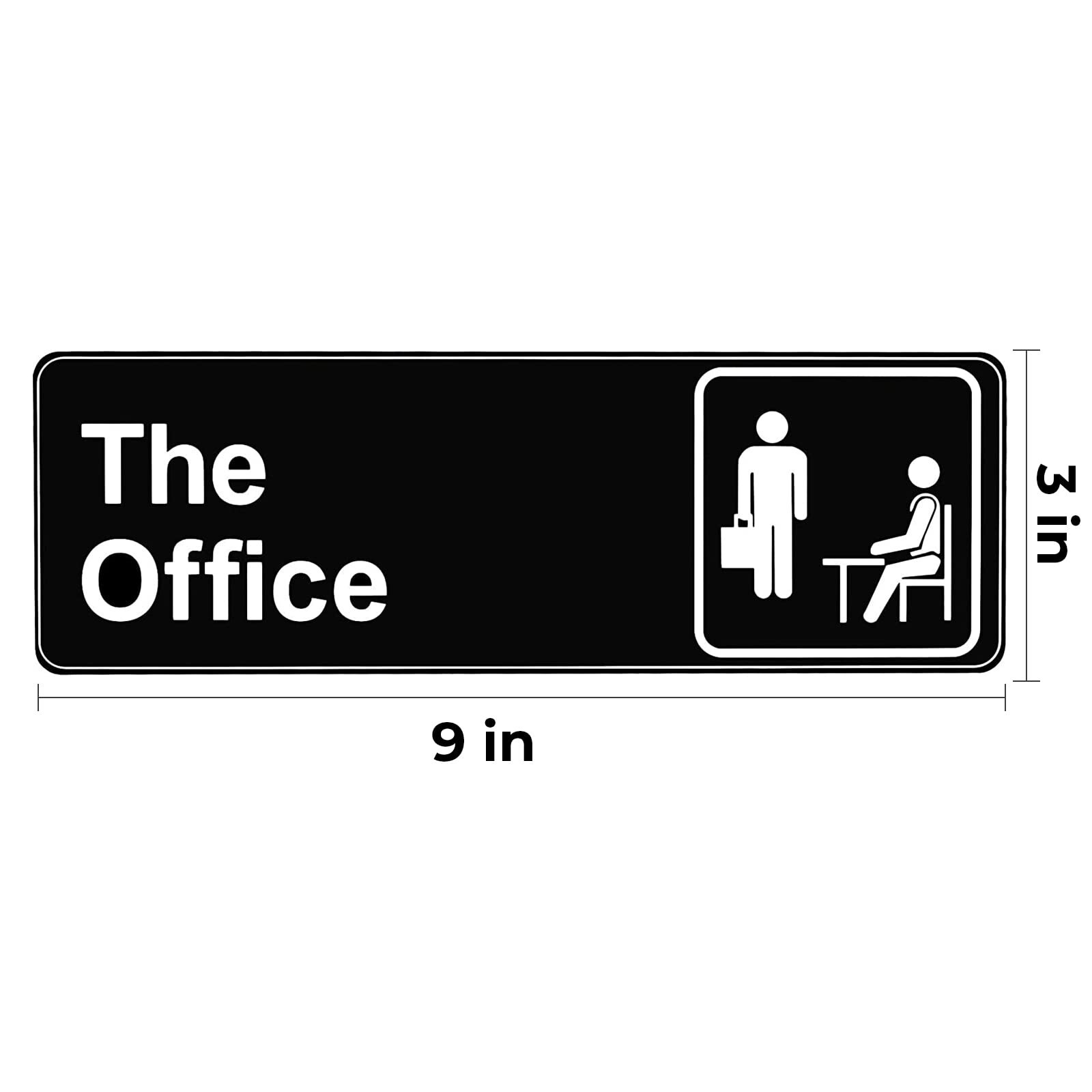 The Office Sign, 9 × 3 Inch Main Official Self Adhesive Office Sign for Doo