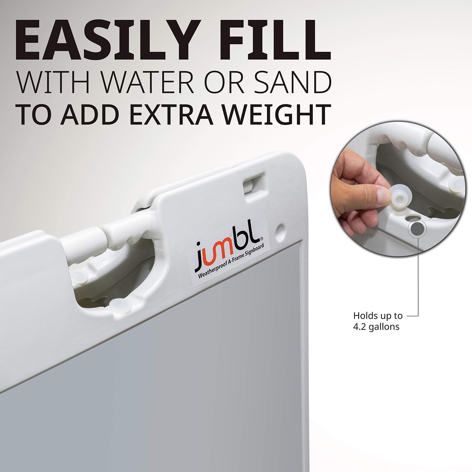 Jumbl A Frame Sign, 24&Prime;x36” Display Surface, Outdoor Sandwich Board, White
