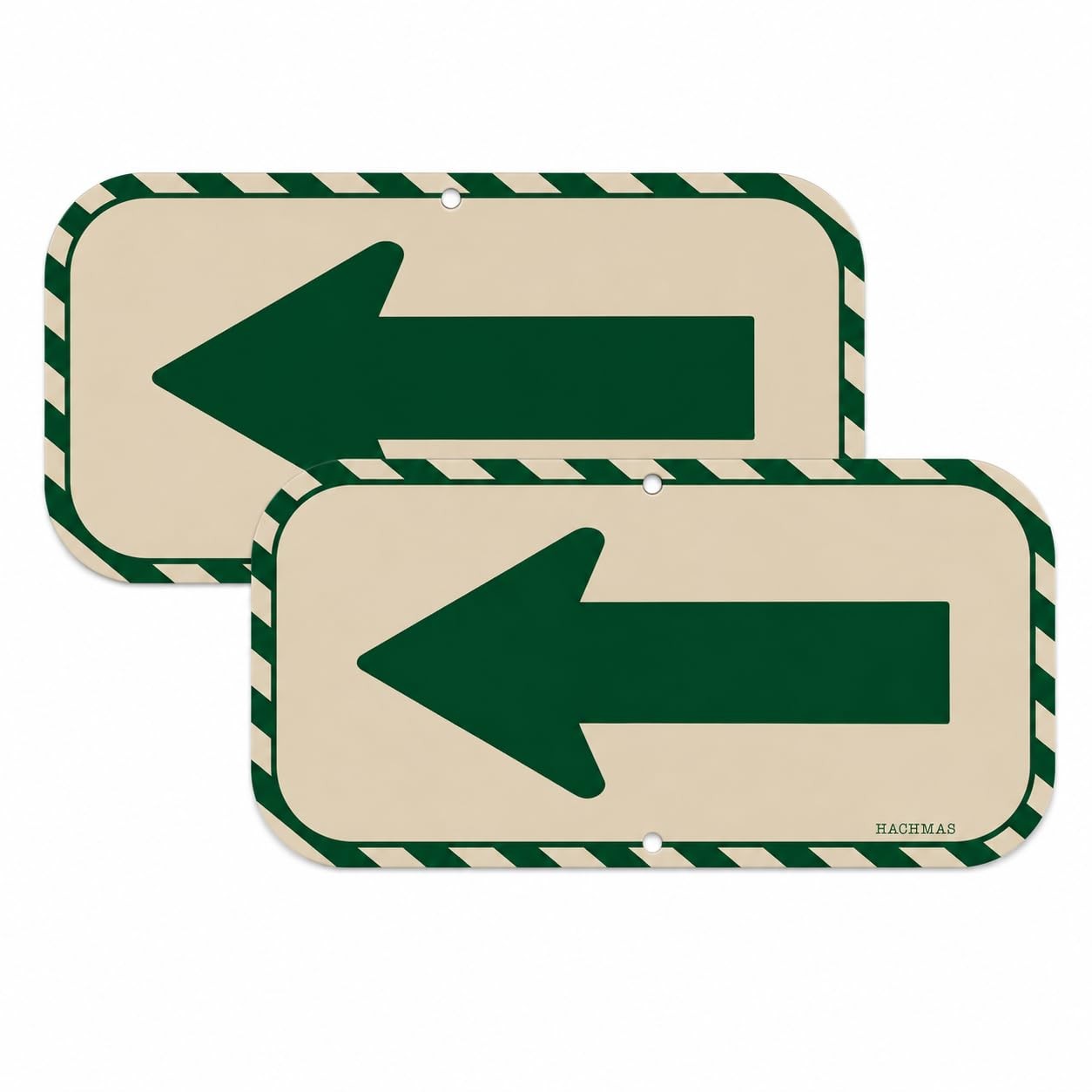2 Pack Left Arrow Directional Signs – 12×6 Inch Reflective Metal Sign with Gr…
