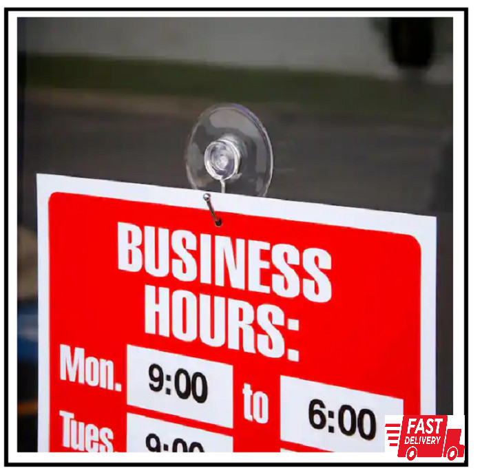Business Hours Sign for Glass Door, Hours of Operation, Store Hours for Retail