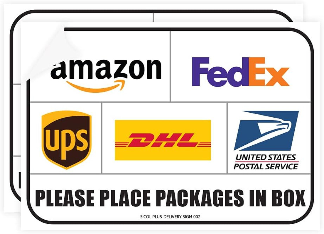 Package Delivery Signs (02 Pack) Package Delivery Stickers Size 10 X 7 Inches ov